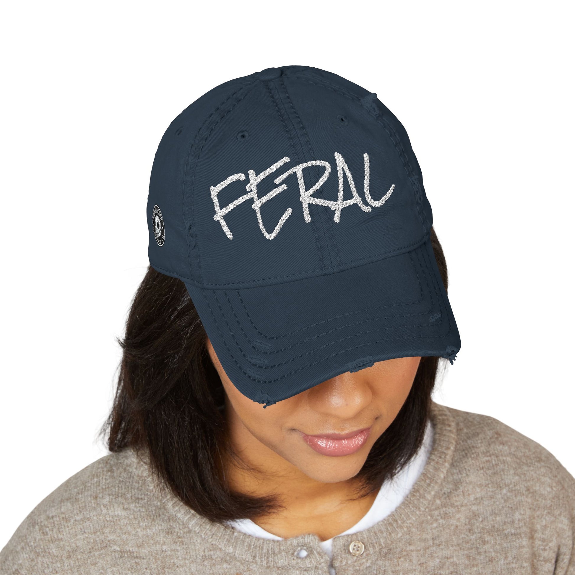 FERAL Distressed Dad Hat – Stay Weird Vintage Cap