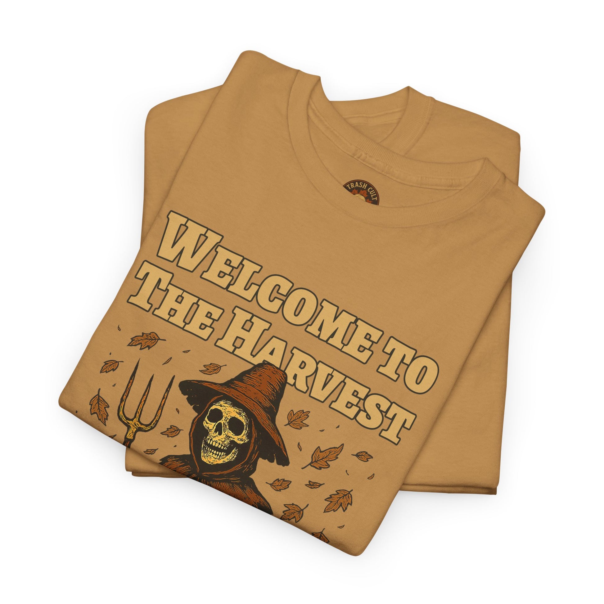 Eat the Rich Shirt – Welcome to the Harvest Skeleton Scarecrow Tee – Fall of Humanity Collection – Trash Cult Supply Co.
