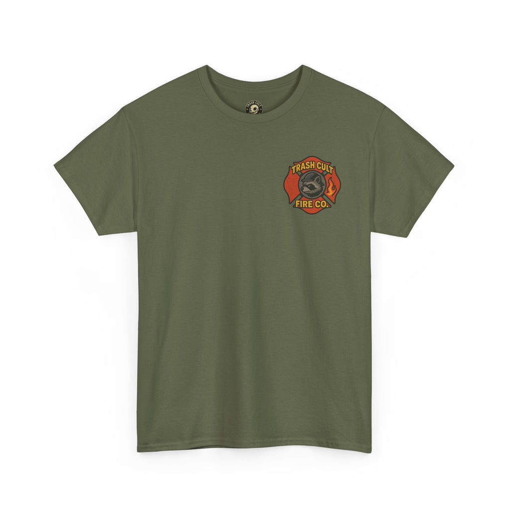 Trash Cult Fire Co. Unisex Tee - Quirky Raccoon Design, Fun Gift, Casual Wear, Firefighter Humor, Unique Apparel