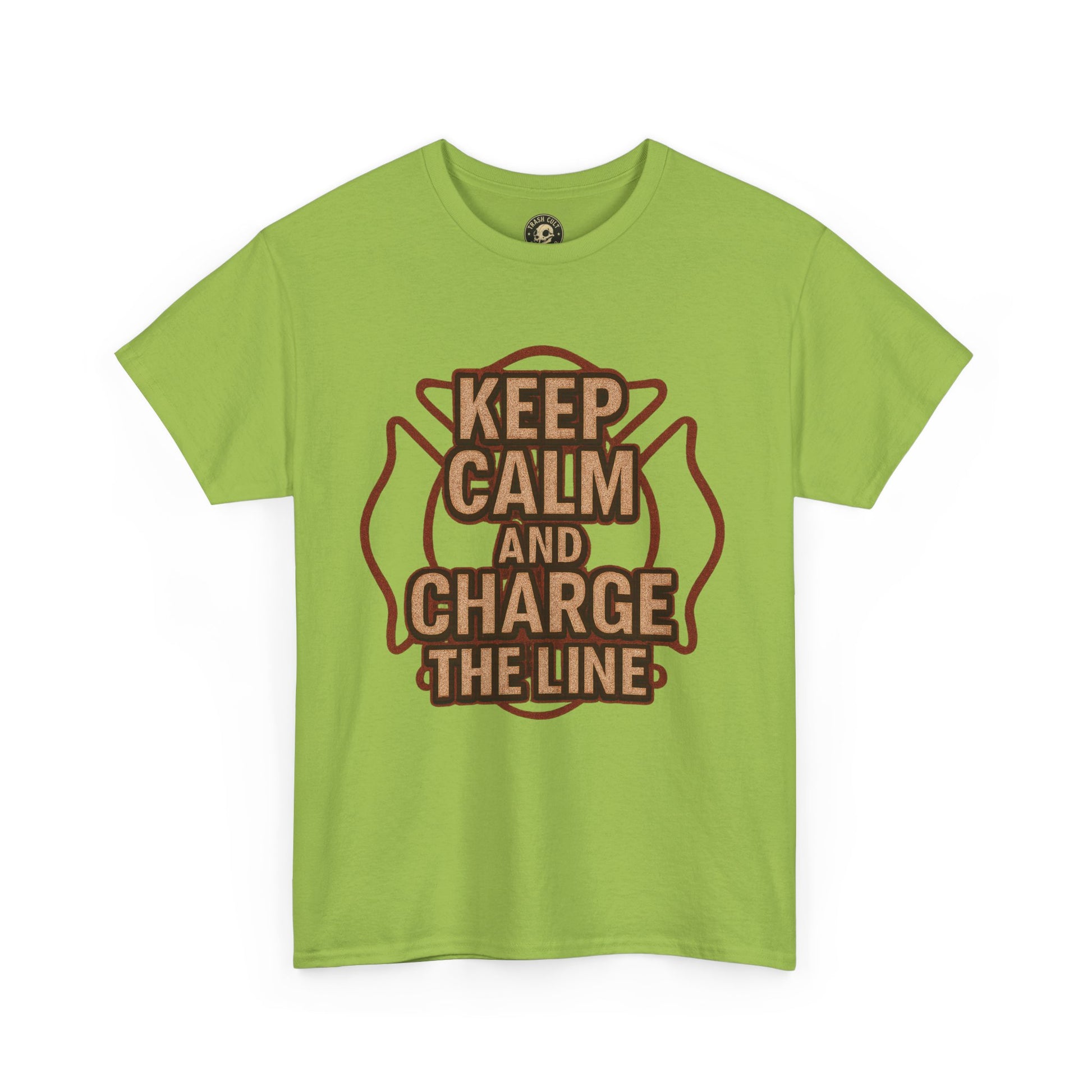 Keep Calm and Charge the Line Firefighter Shirt – Gildan 5000 Tee