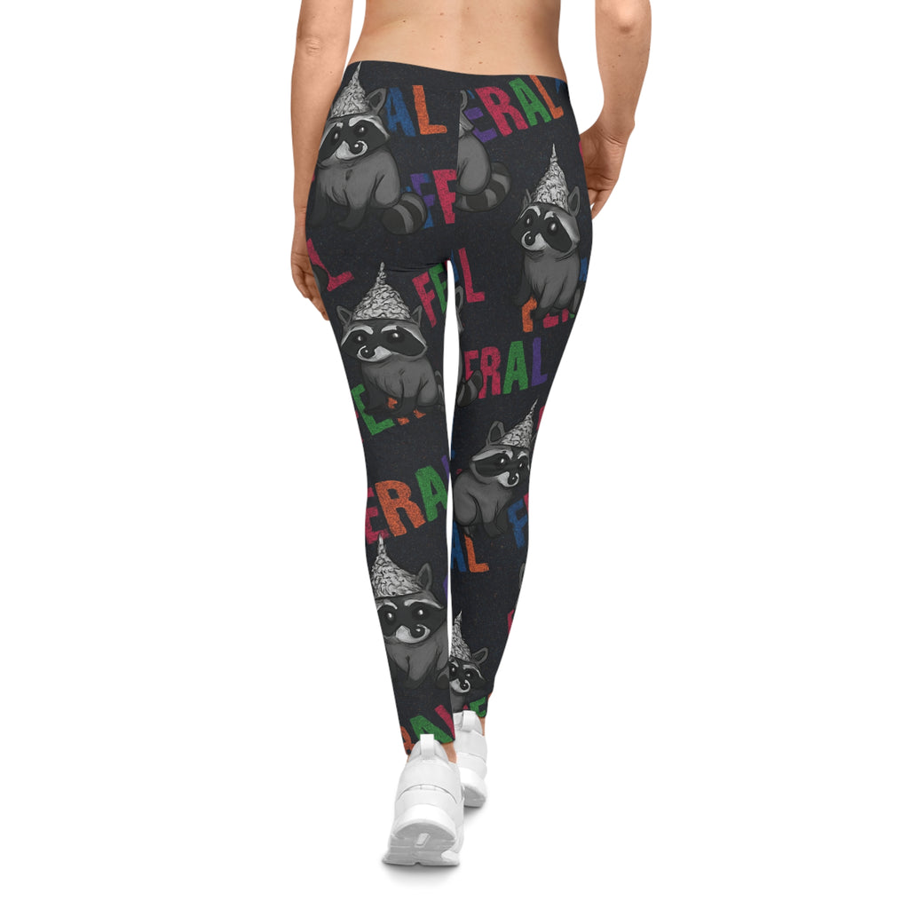 Feral Raccoon Leggings – Funny Animal Print Pants for Women | Bold Gift for Animal Lovers