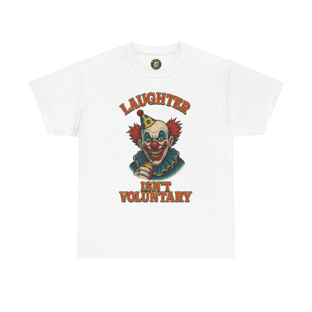 Laughter Isn’t Voluntary Creepy Clown Shirt – Circus Horror Tee – Gildan 5000