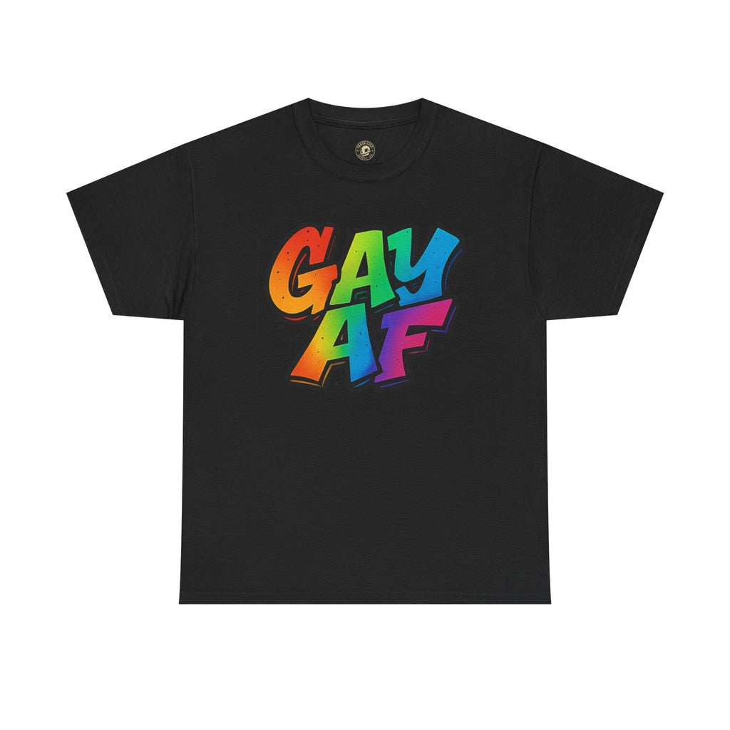 Pride Graphic Tee, Vibrant Gay AF Cotton T-Shirt, LGBTQ+ Celebration Wear, Fun Gift for Friends, Festival Fashion
