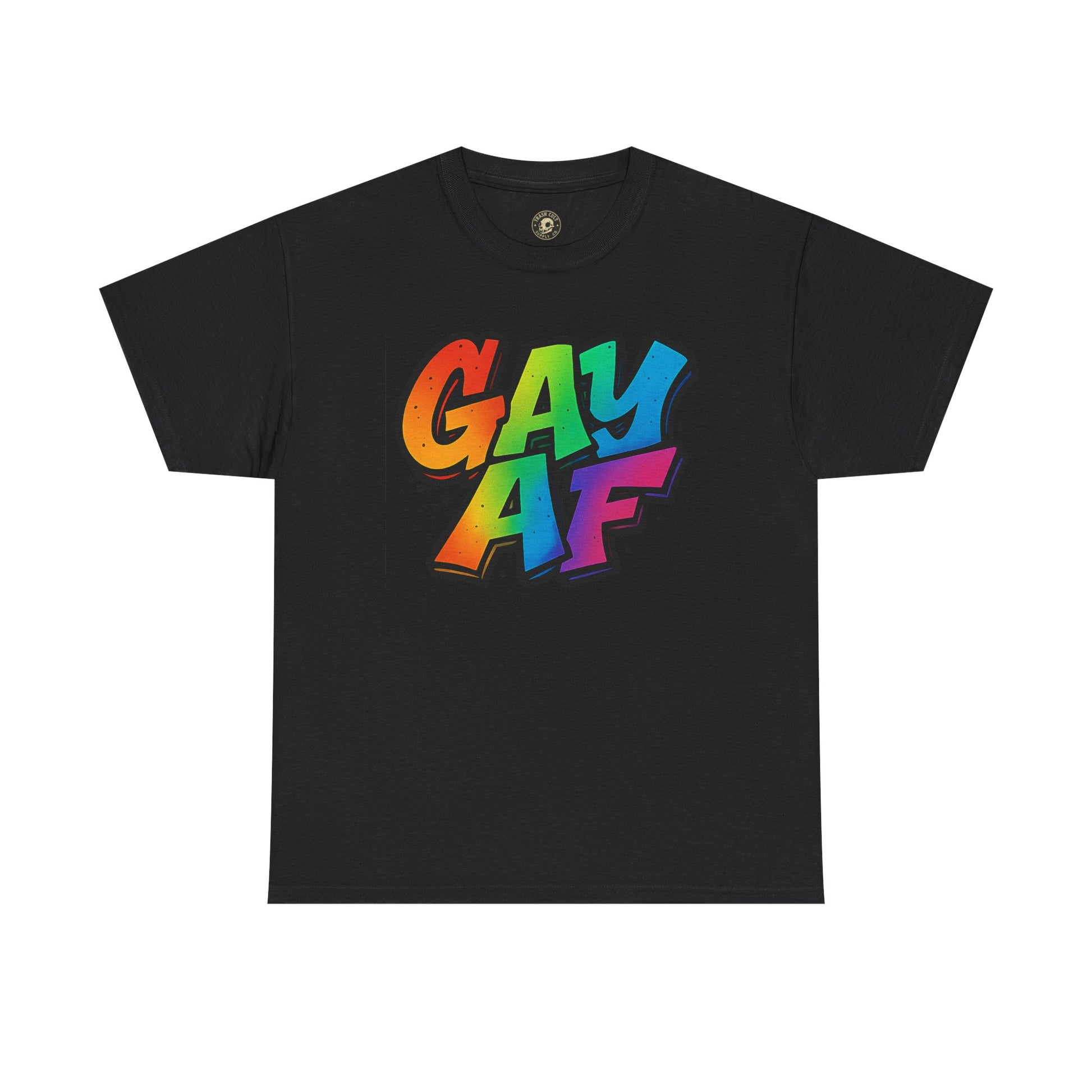 Pride Graphic Tee, Vibrant Gay AF Cotton T-Shirt, LGBTQ+ Celebration Wear, Fun Gift for Friends, Festival Fashion