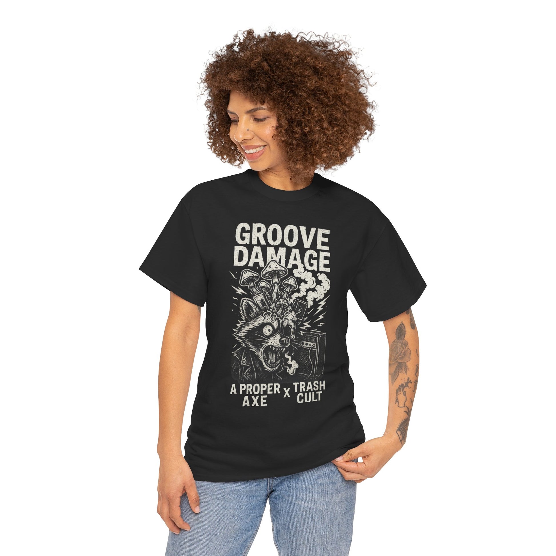 Groove Damage T-Shirt – A Proper Axe x Trash Cult Collab – Stoner Groove Punk Shirt