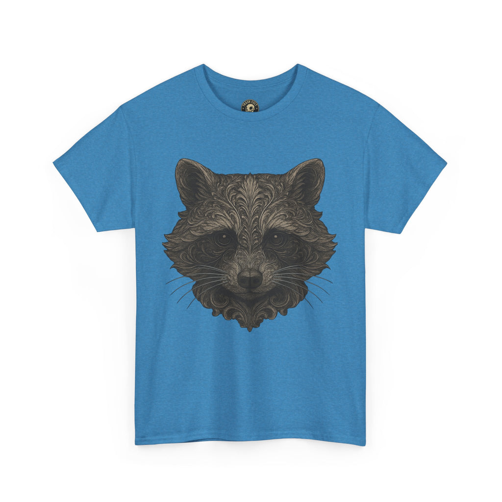 Ornate Raccoon Face Shirt – Intricate Woodland Animal Art Tee – Tattoo-Inspired Forest Aesthetic – Trash Cult Supply Co.