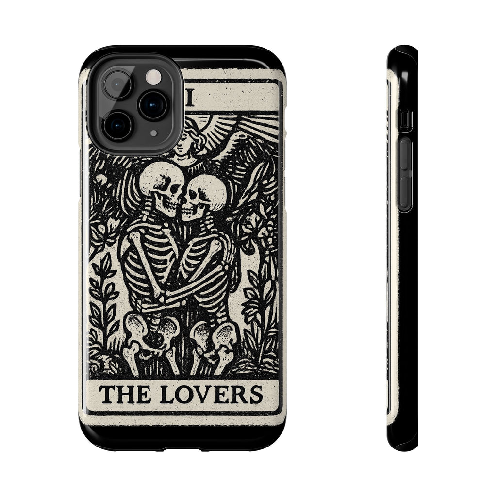 Tough Phone Case with Skeleton Lovers Design, Gothic Phone Cover, Unique Couples Gift, Halloween Accessory, Edgy Tech Design