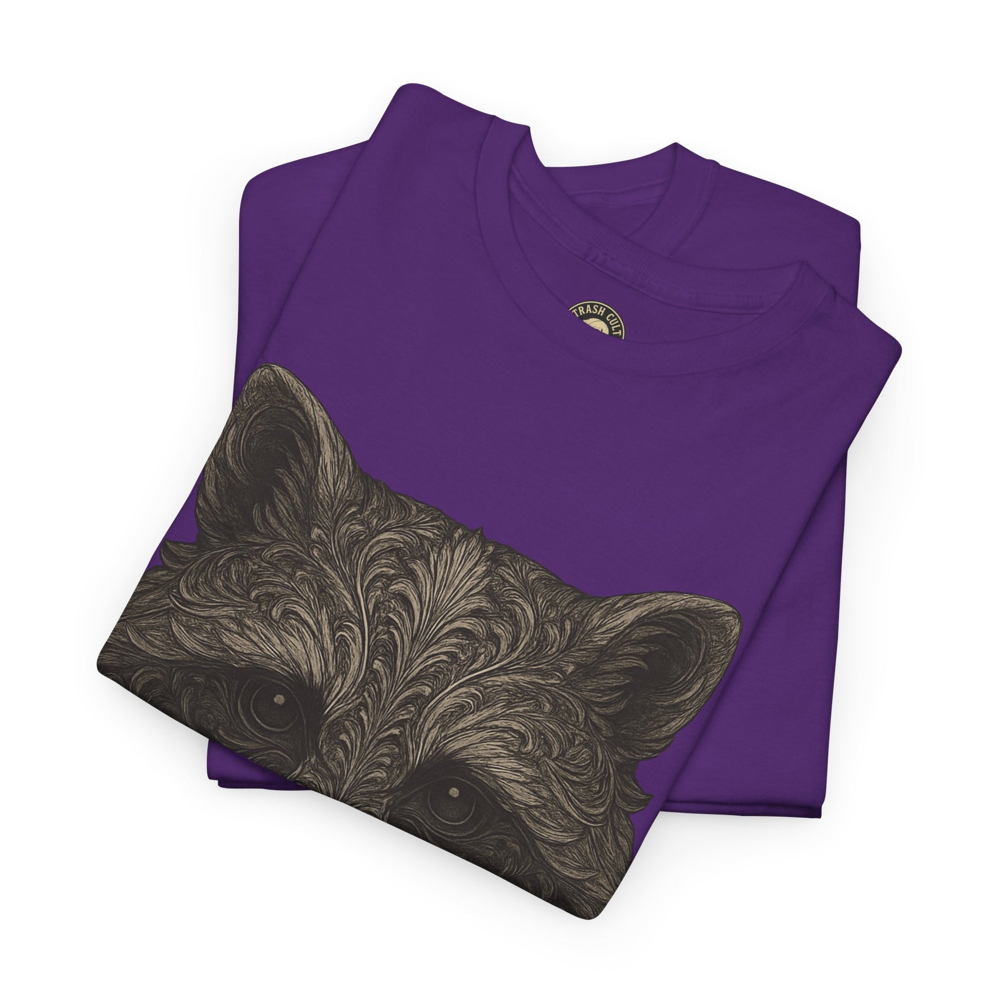 Ornate Raccoon Face Shirt – Intricate Woodland Animal Art Tee – Tattoo-Inspired Forest Aesthetic – Trash Cult Supply Co.