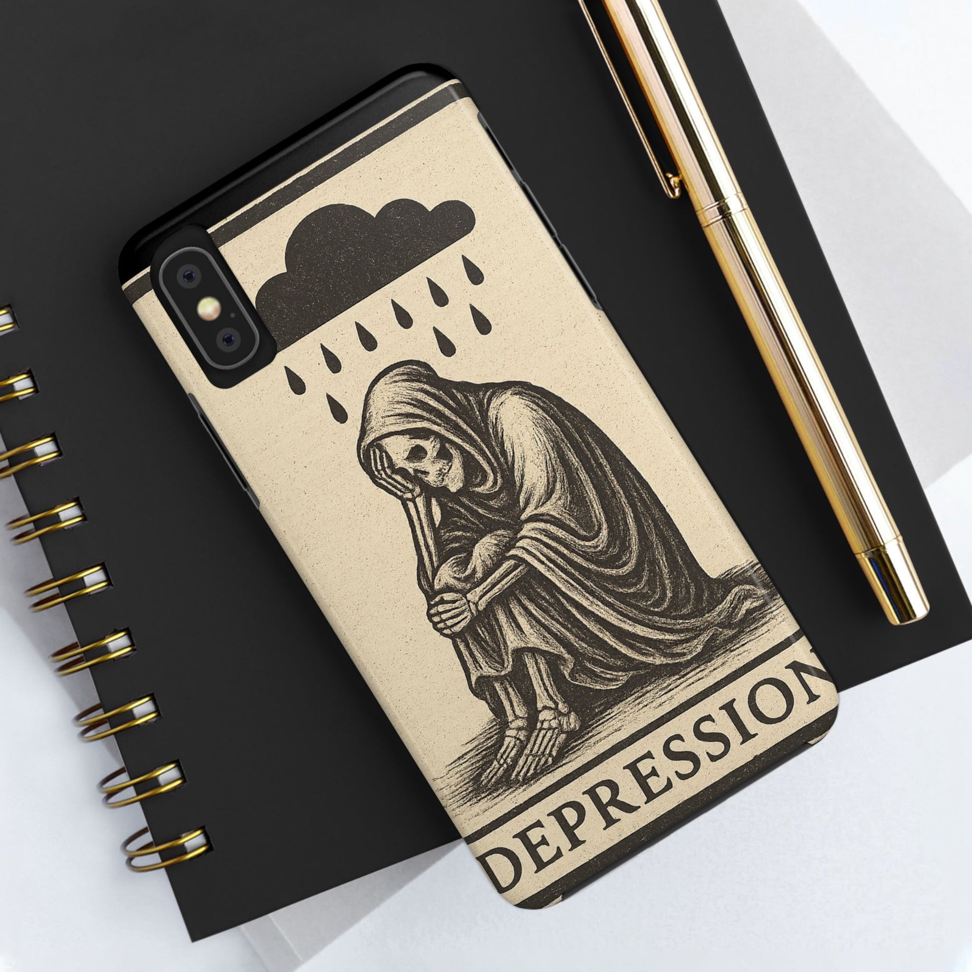 Dark Humor Phone Case, Goth iPhone Cover, Macabre Gift, Depression Art Case, Unique Phone Protector