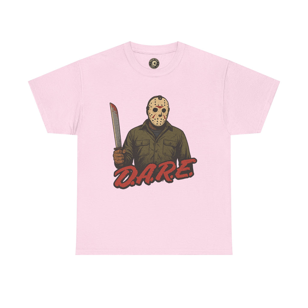 Jason Voorhees D.A.R.E. Parody Shirt – 1980s Horror Meme Tee | Gildan 5000 Slasher Graphic