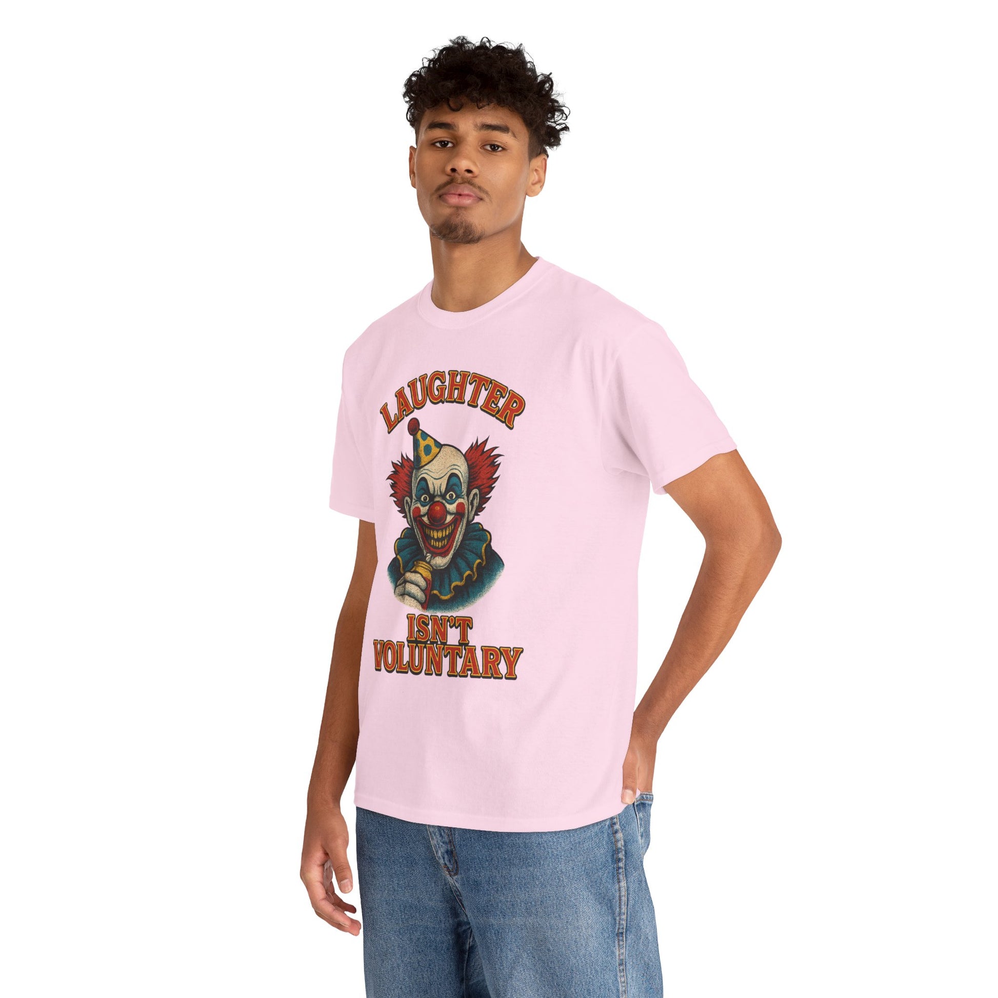 Laughter Isn’t Voluntary Creepy Clown Shirt – Circus Horror Tee – Gildan 5000