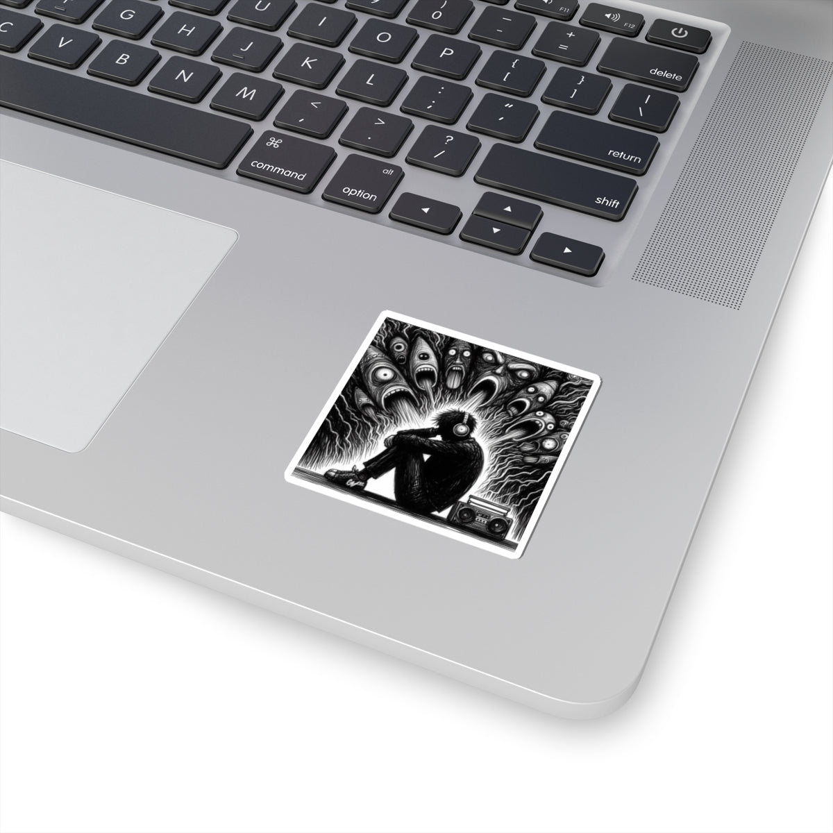 Xian Allen x Trash Cult Sticker – “Turn It Up Louder” | Screaming Faces Audio Overload Decal