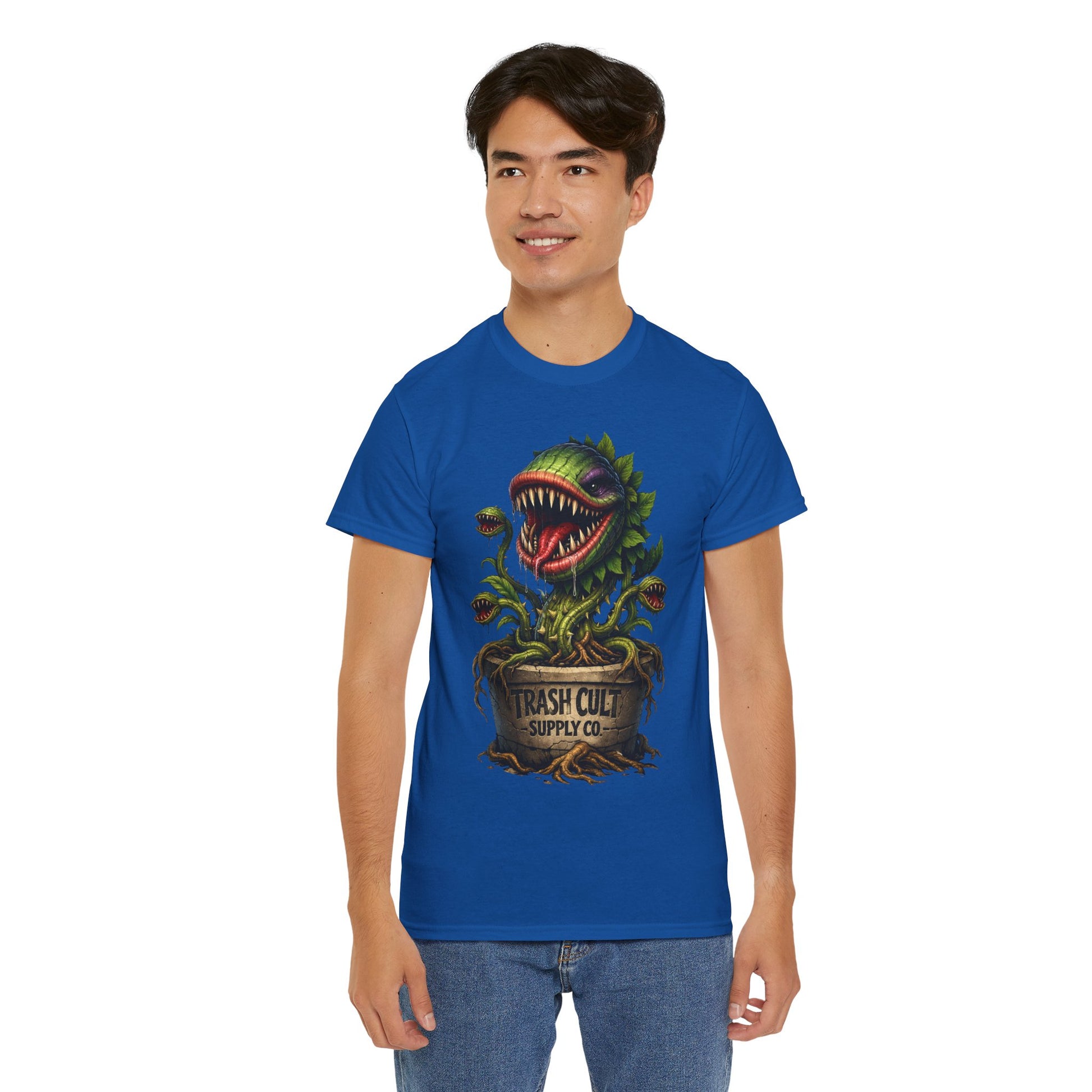 Carnivorous Plant Graphic Tee — "Trash Cult Supply Co." Potted Monster Shirt