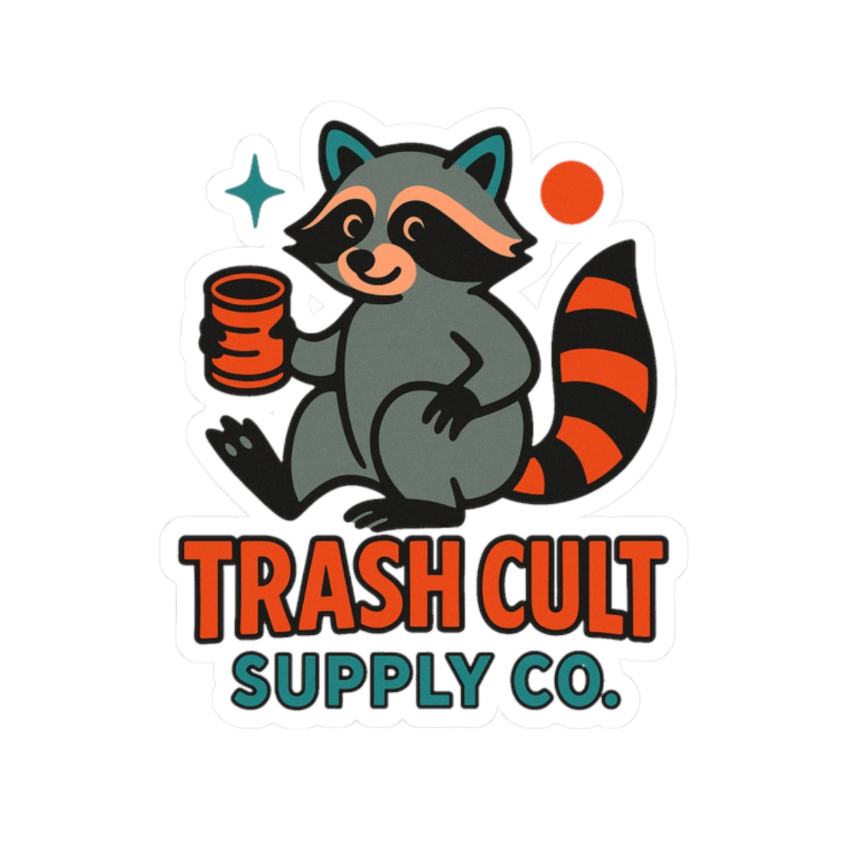Trash Cult Raccoon Stickers - Cute Vinyl Decals for Laptops, Journals, Water Bottles, Party Favors, Gifts