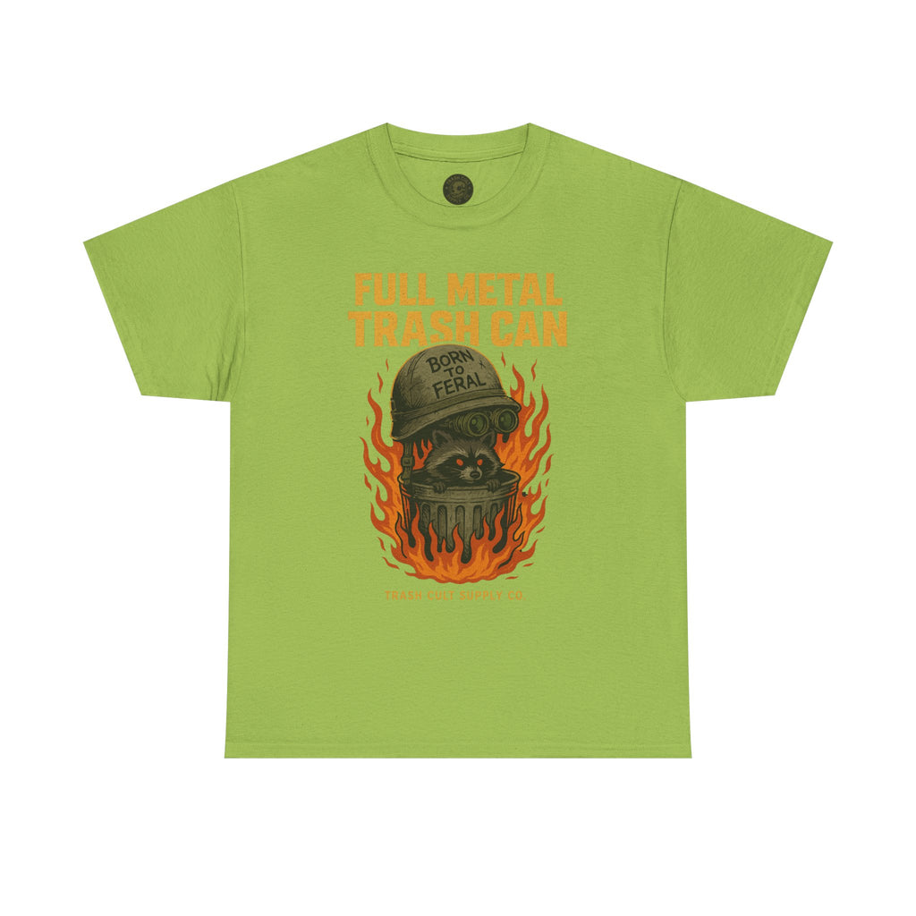 Full Metal Trash Can T-Shirt – Born to Feral Raccoon Graphic | Trash Cult Supply Co. | Gildan 5000 Tee