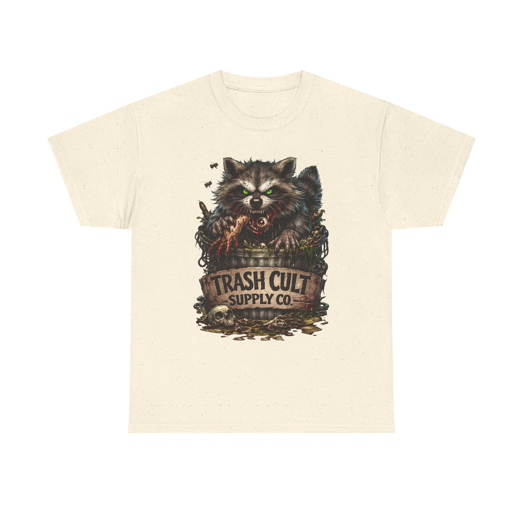 Raccoon 'Trash Cult Supply Co.' Graphic Tee — Vintage Grunge Animal Streetwear