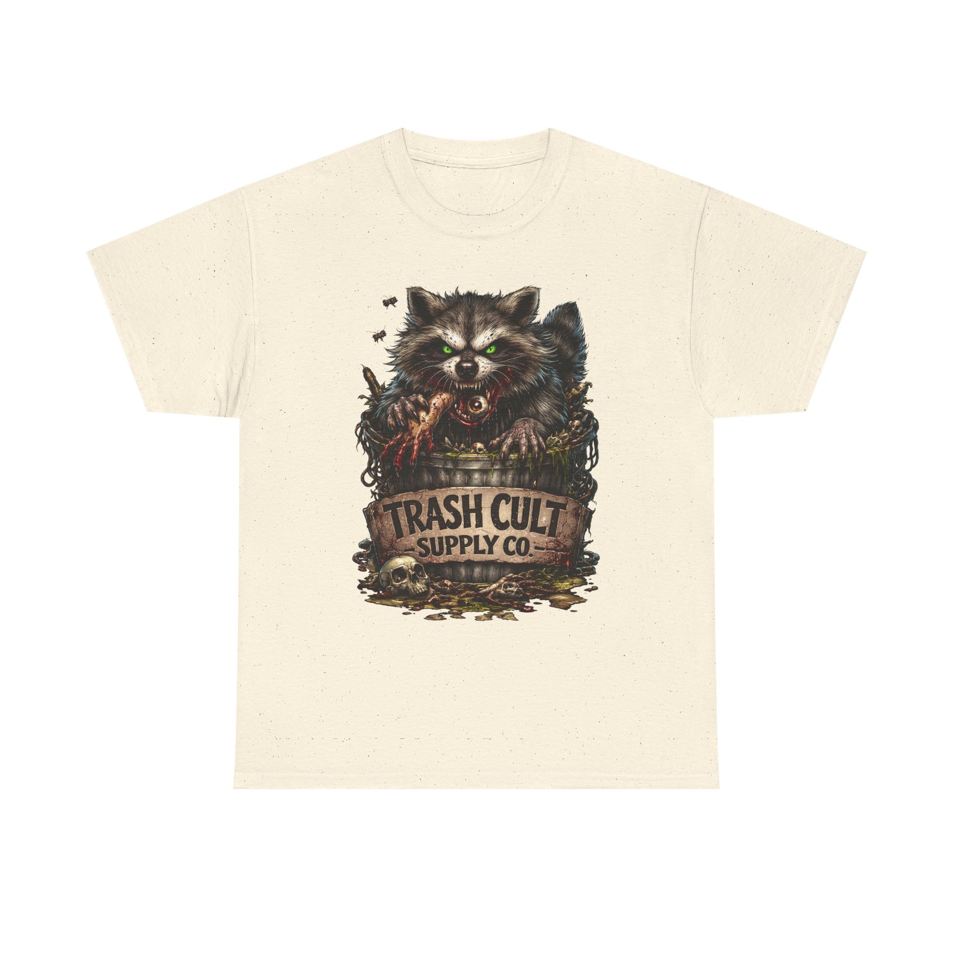 Raccoon 'Trash Cult Supply Co.' Graphic Tee — Vintage Grunge Animal Streetwear