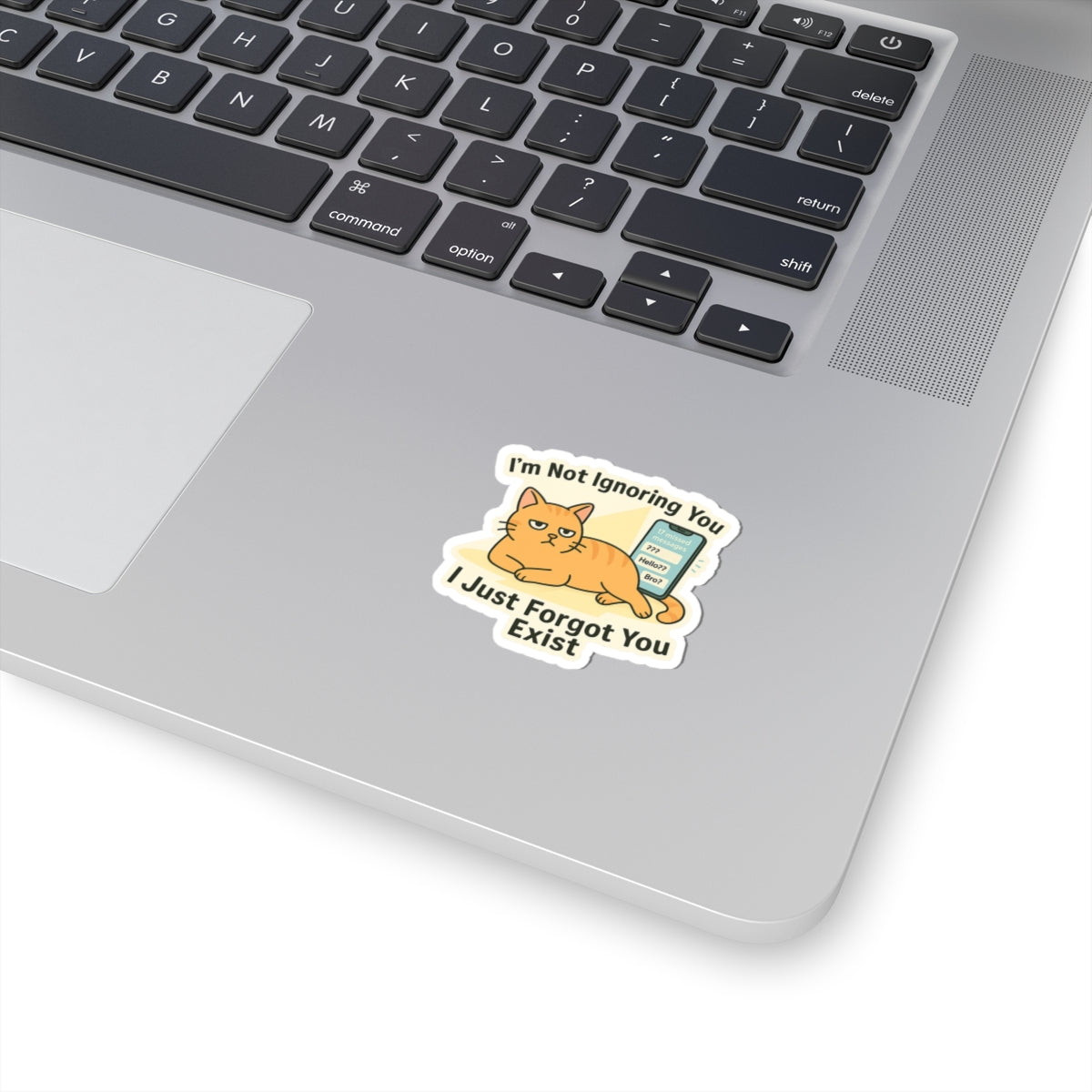 “I’m Not Ignoring You, I Just Forgot You Exist” Sticker – ADHD Ghosting Cat Meme Vinyl