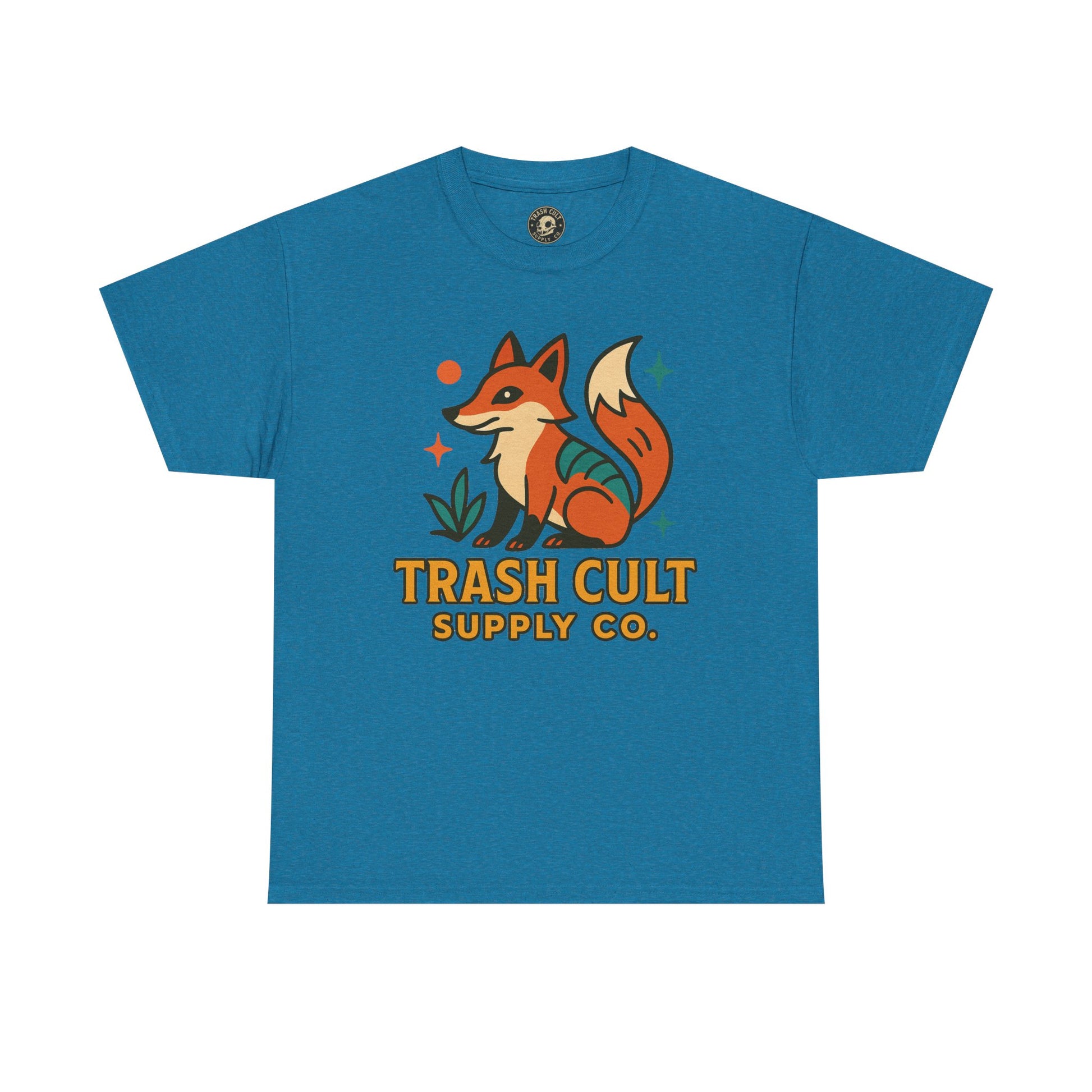 Trash Cult Fox Unisex Heavy Cotton Tee - Eco-Friendly Fashion Statement, Perfect for Nature Lovers, Casual Wear, Gifts, and Festivals