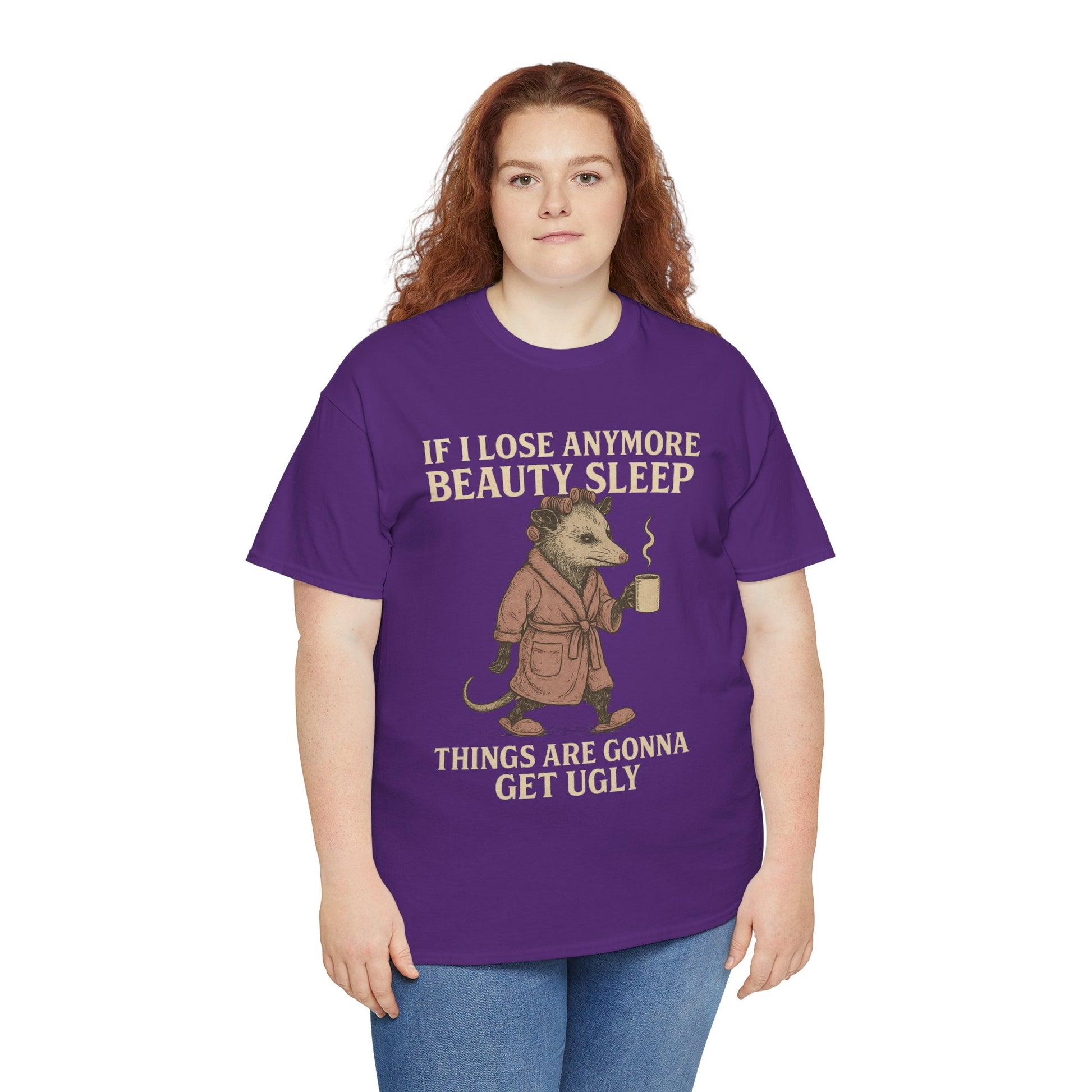Funny Unisex Heavy Cotton Tee - "If I Lose Anymore Beauty Sleep, Things Are Gonna Get Ugly" - Gift, Sleepwear, Humor, Casual Wear, [...]