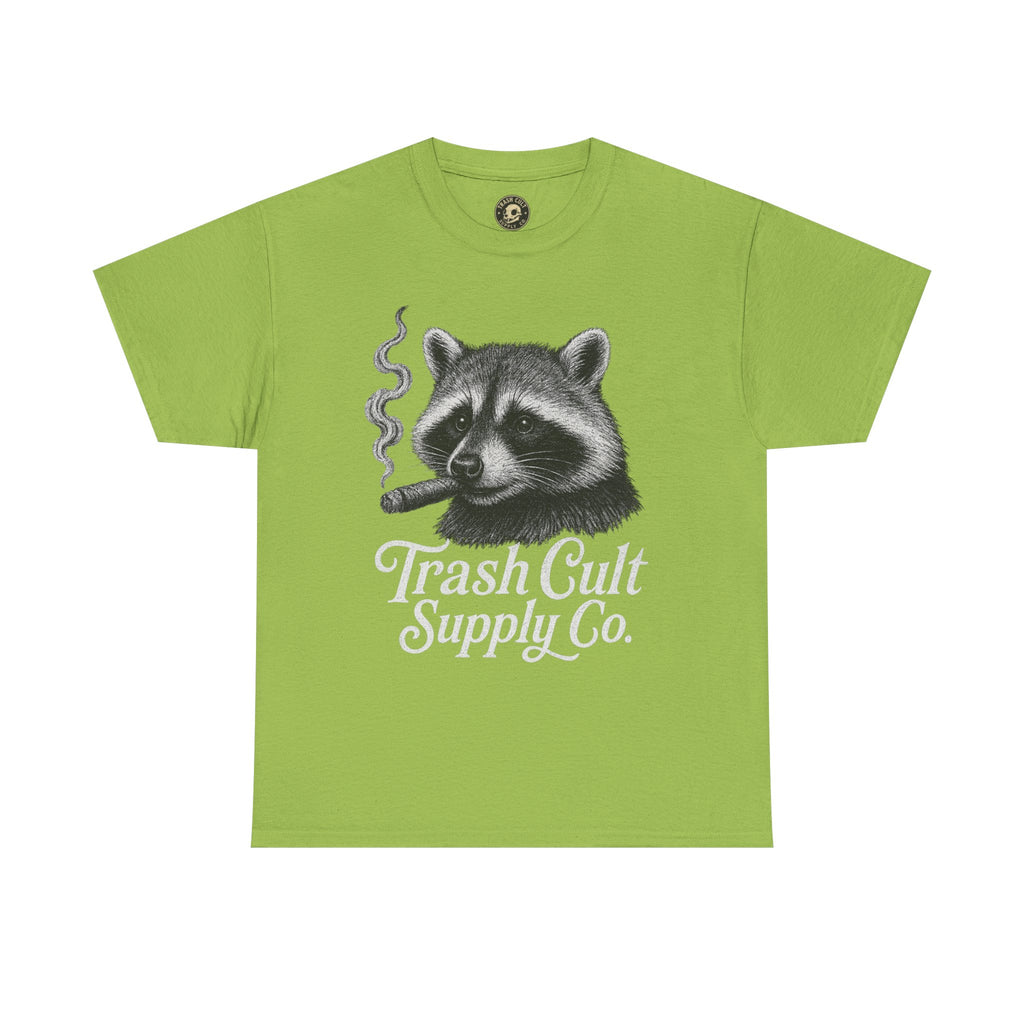 Monochrome Raccoon Cigar Shirt – Trash Cult Supply Co. | Gildan 5000 Tee