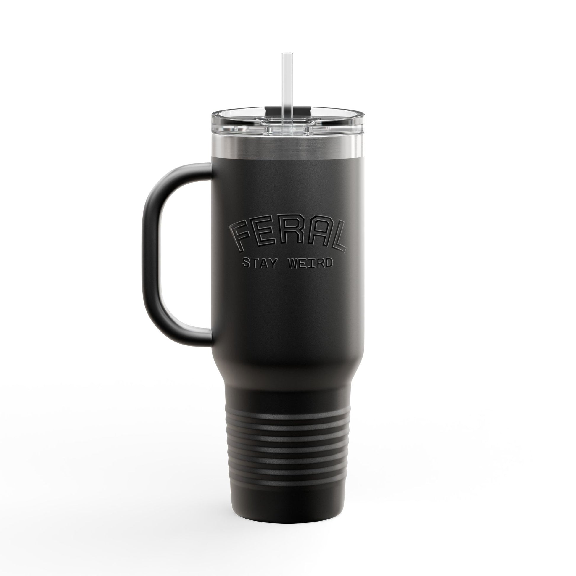 40oz Insulated Travel Mug with Handle – Leak-Proof Stainless Steel Tumbler for Hot & Cold Drinks | Trash Cult / FERAL Edition