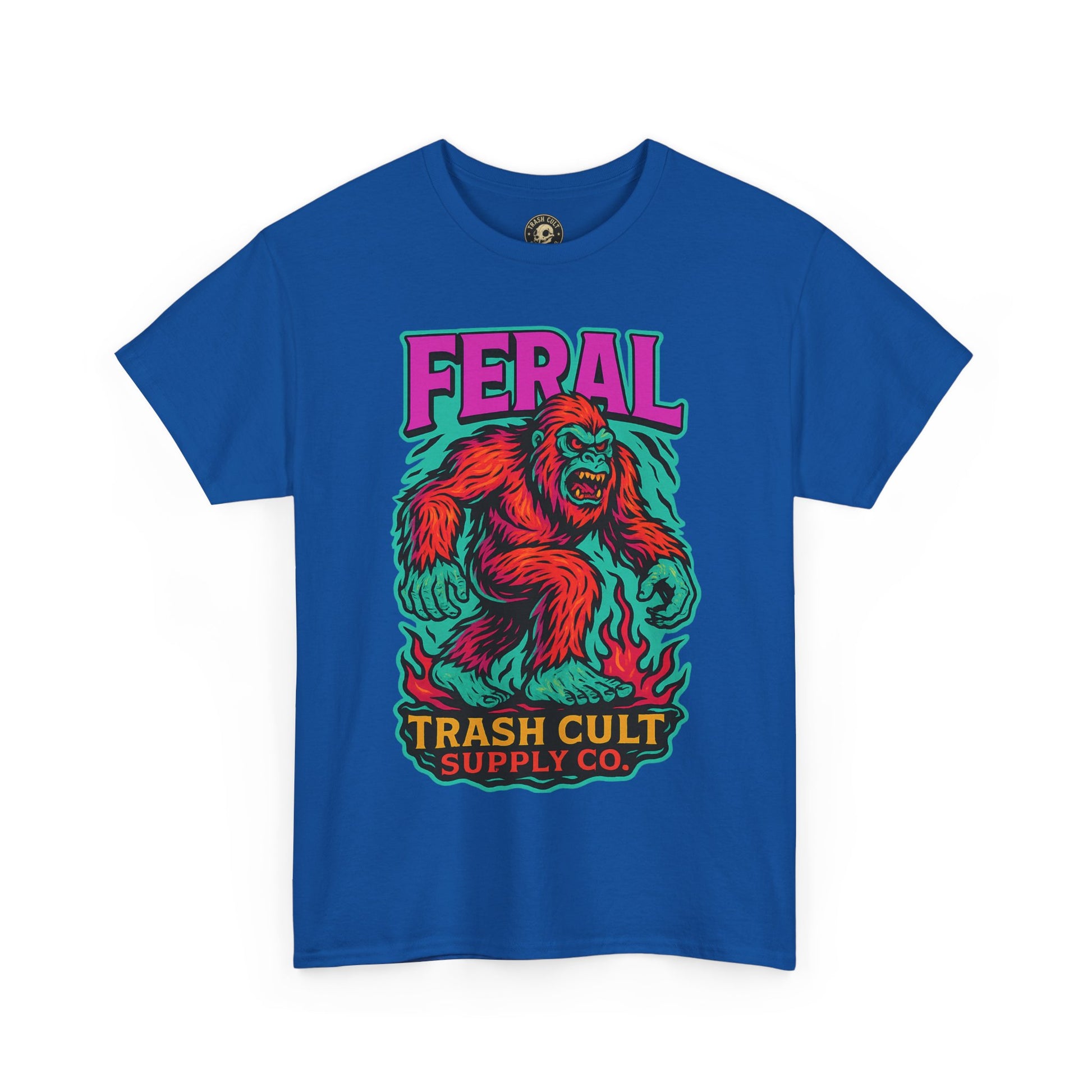 FERAL Bigfoot Shirt – Trashcore Bold Colors | Trash Cult Supply Co | Gildan 5000 Tee