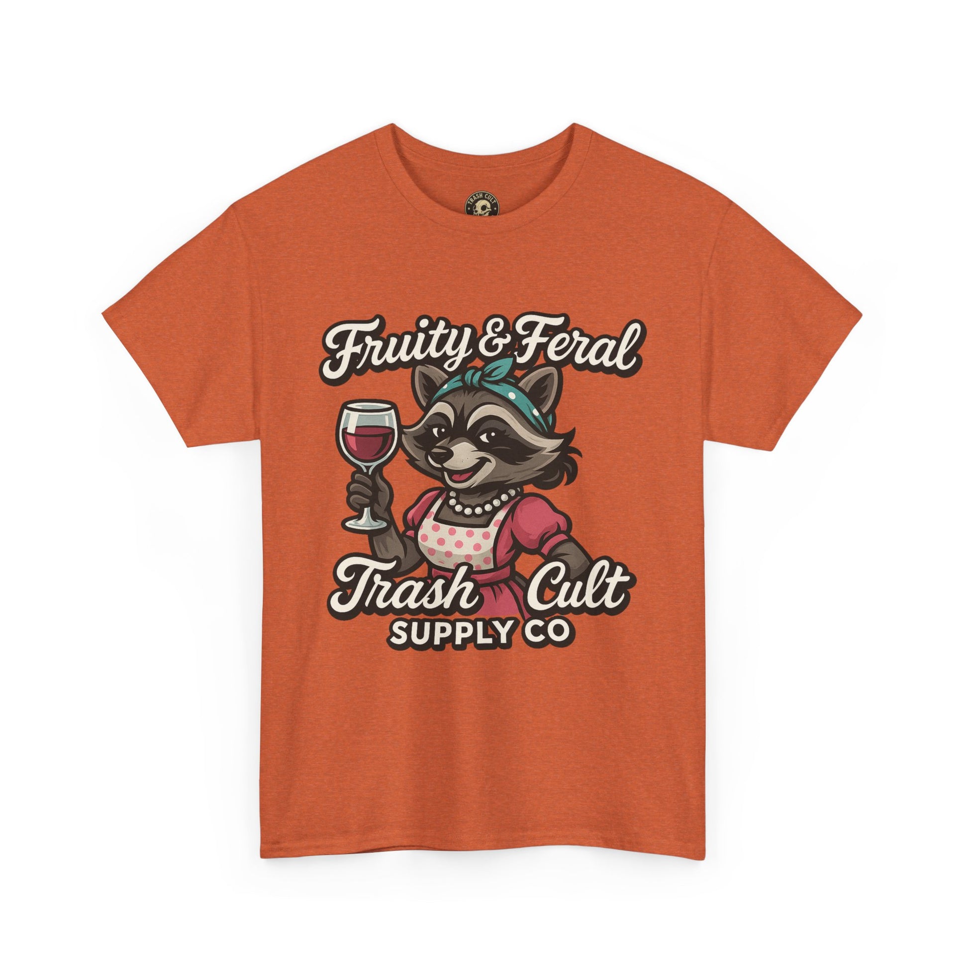 Fruity & Feral Raccoon Housewife Tee – Trash Cult Supply Co. on Gildan 5000