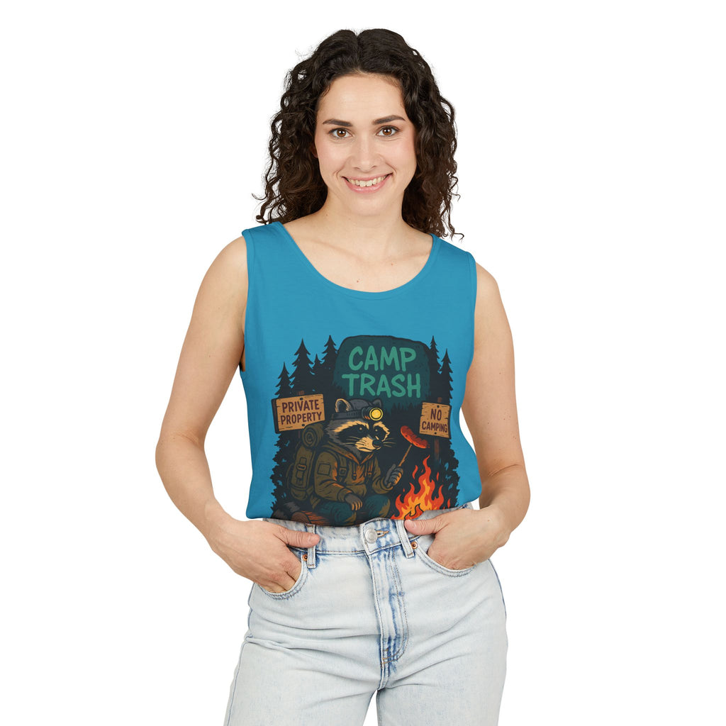 Camp Trash Raccoon Tank Top – Feral & Off-Grid Summer Shirt by Trash Cult