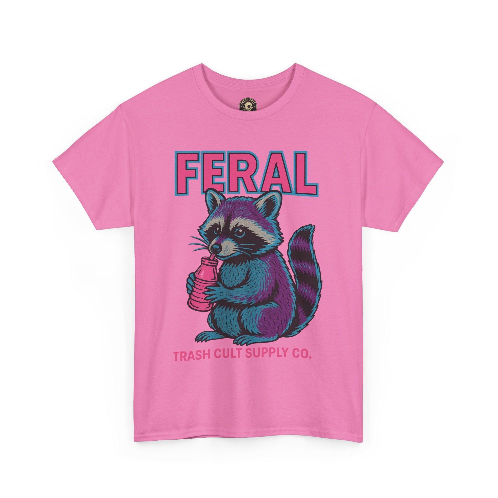 FERAL Raccoon 80s Retro Shirt – Trash Cult Supply Co. – Gildan 5000 Tee
