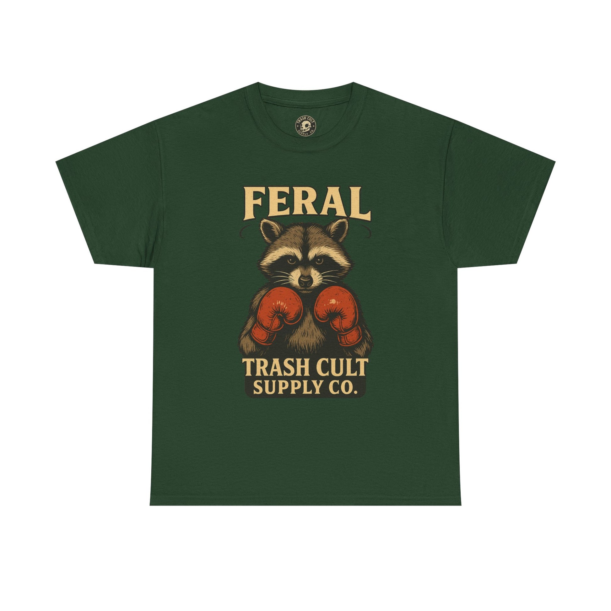 Feral Raccoon Tee - Unisex Heavy Cotton Tee, Cute Animal Shirt, Trendy Graphic Tee, Fun Gift for Animal Lovers, Casual Everyday Wear