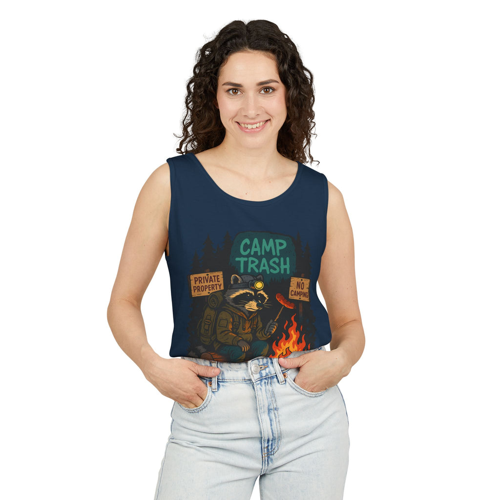 Camp Trash Raccoon Tank Top – Feral & Off-Grid Summer Shirt by Trash Cult