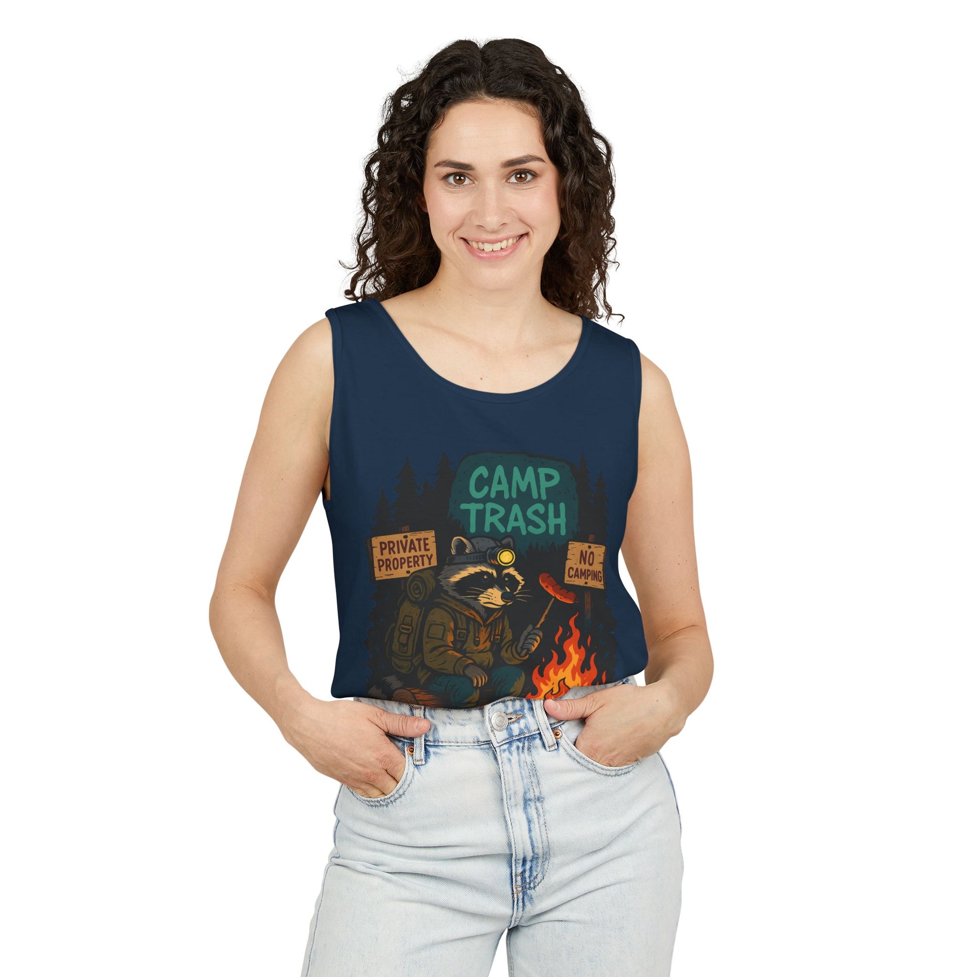 Camp Trash Raccoon Tank Top – Feral & Off-Grid Summer Shirt by Trash Cult