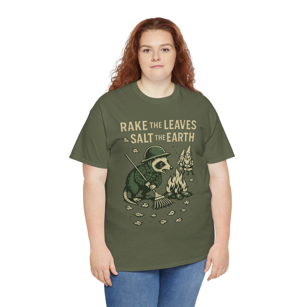 Rake the Leaves Salt the Earth Shirt – Possum Yard Warfare Tee – Fall of Humanity Collection – Trash Cult Supply Co.