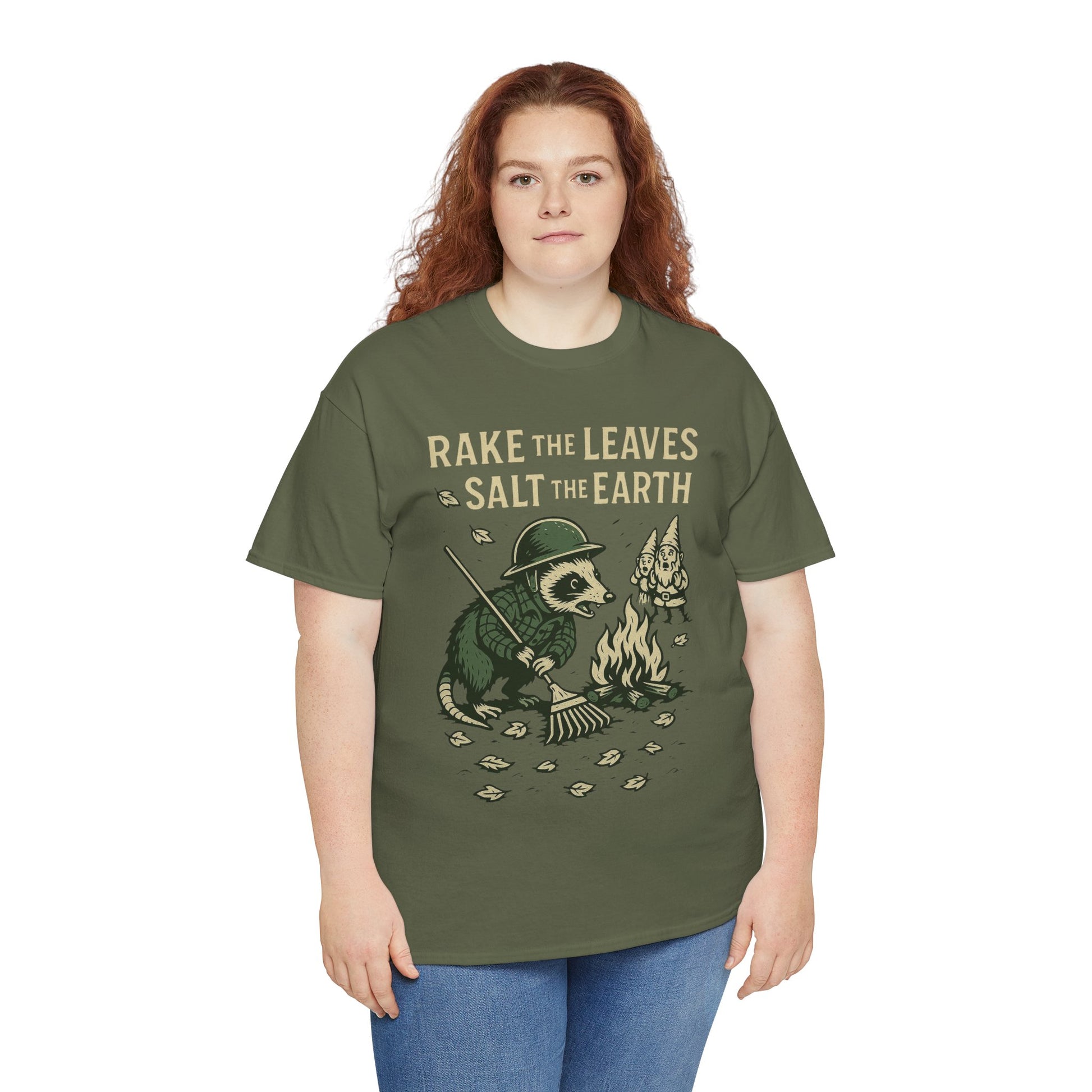 Rake the Leaves Salt the Earth Shirt – Possum Yard Warfare Tee – Fall of Humanity Collection – Trash Cult Supply Co.