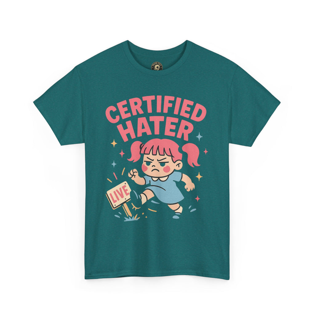 Certified Hater Unisex Heavy Cotton Tee, Funny Graphic T-Shirt, Casual Wear, Gift for Friends, Birthday Gift, Unique Humor Tee