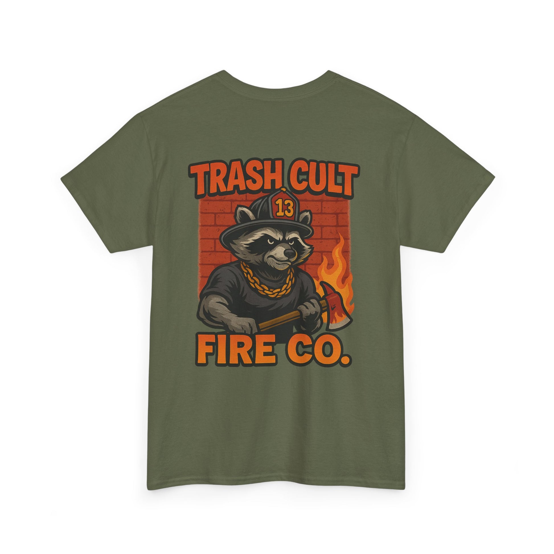 Trash Cult Fire Co. Unisex Tee - Quirky Raccoon Design, Fun Gift, Casual Wear, Firefighter Humor, Unique Apparel