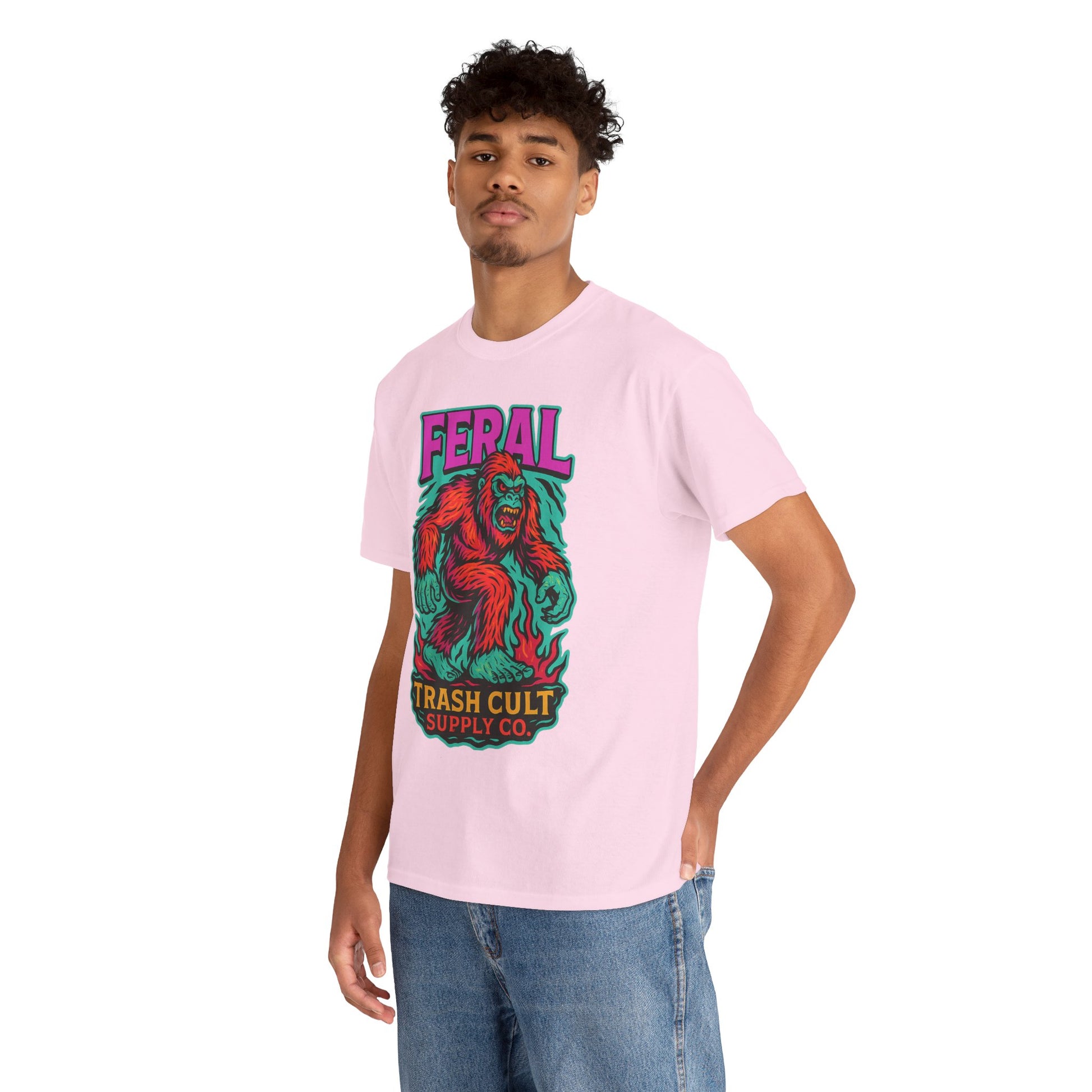 FERAL Bigfoot Shirt – Trashcore Bold Colors | Trash Cult Supply Co | Gildan 5000 Tee