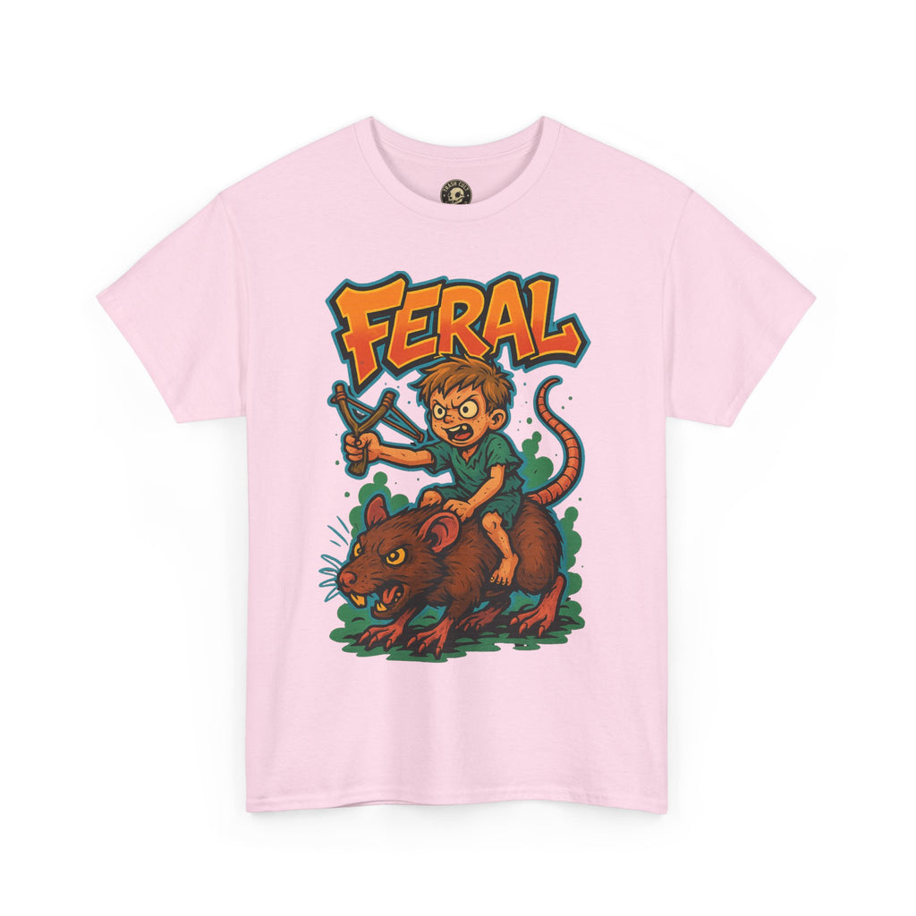 FERAL Graffiti Rat Rider T-Shirt – Bold New School Streetwear | Gildan 5000 Chaos Graphic Tee