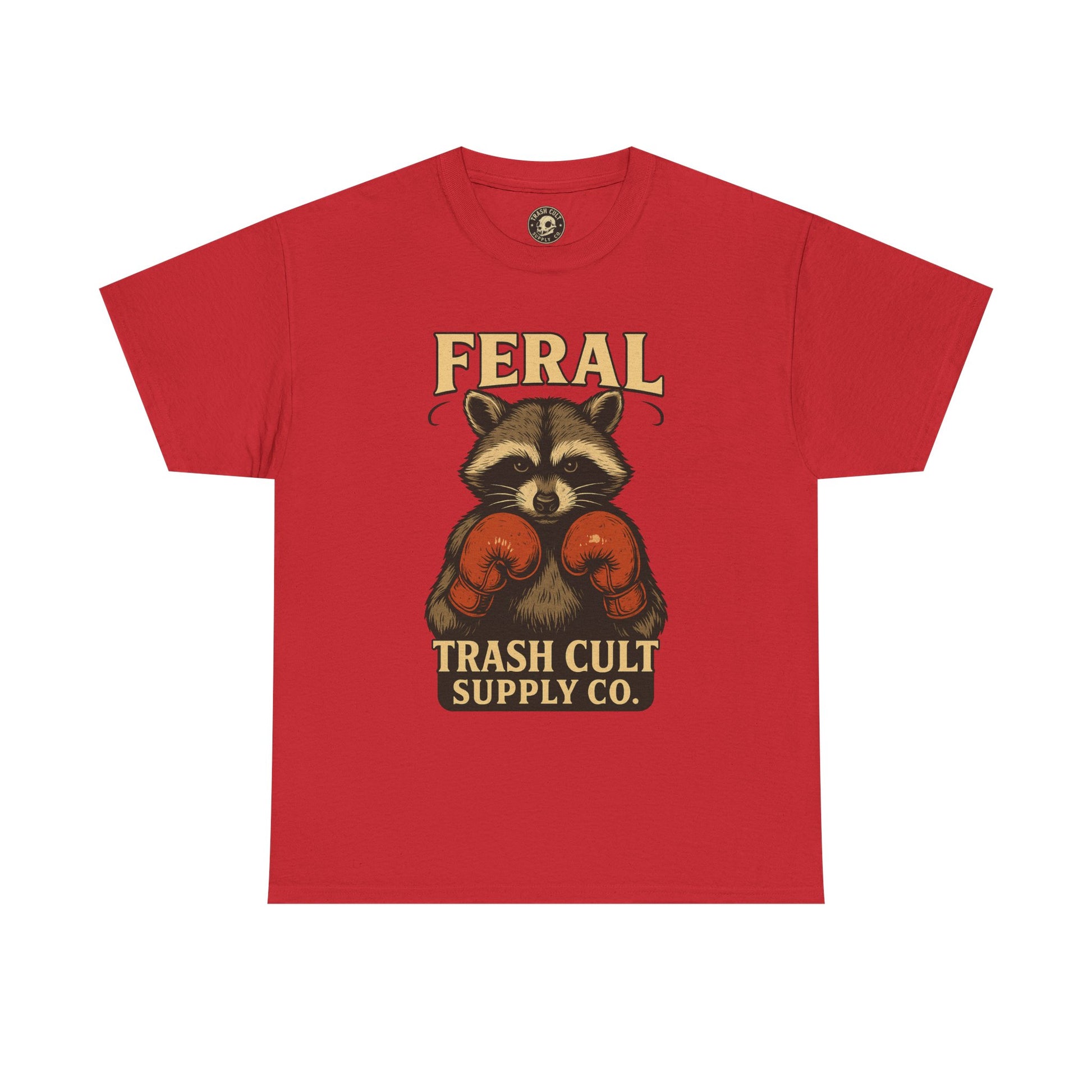 Feral Raccoon Tee - Unisex Heavy Cotton Tee, Cute Animal Shirt, Trendy Graphic Tee, Fun Gift for Animal Lovers, Casual Everyday Wear