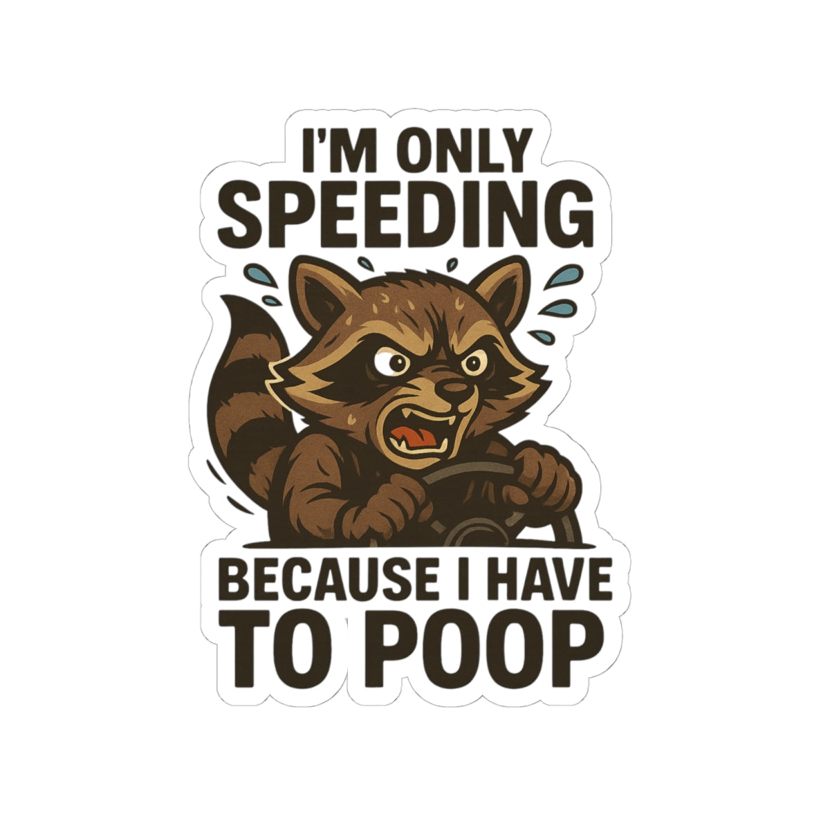 Funny Raccoon Kiss-Cut Stickers, Humor Stickers, Laptop Decor, Gifts for Friends, Car Stickers, Quirky Wall Art