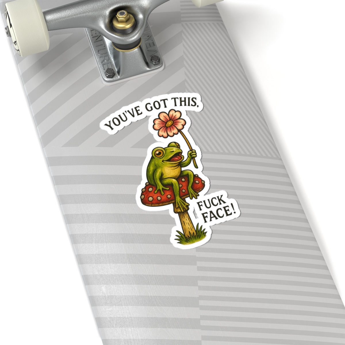 Kiss-Cut Stickers: Motivational Frog Design for Laptops, Journals, Water Bottles, Gifts, Fun Decor