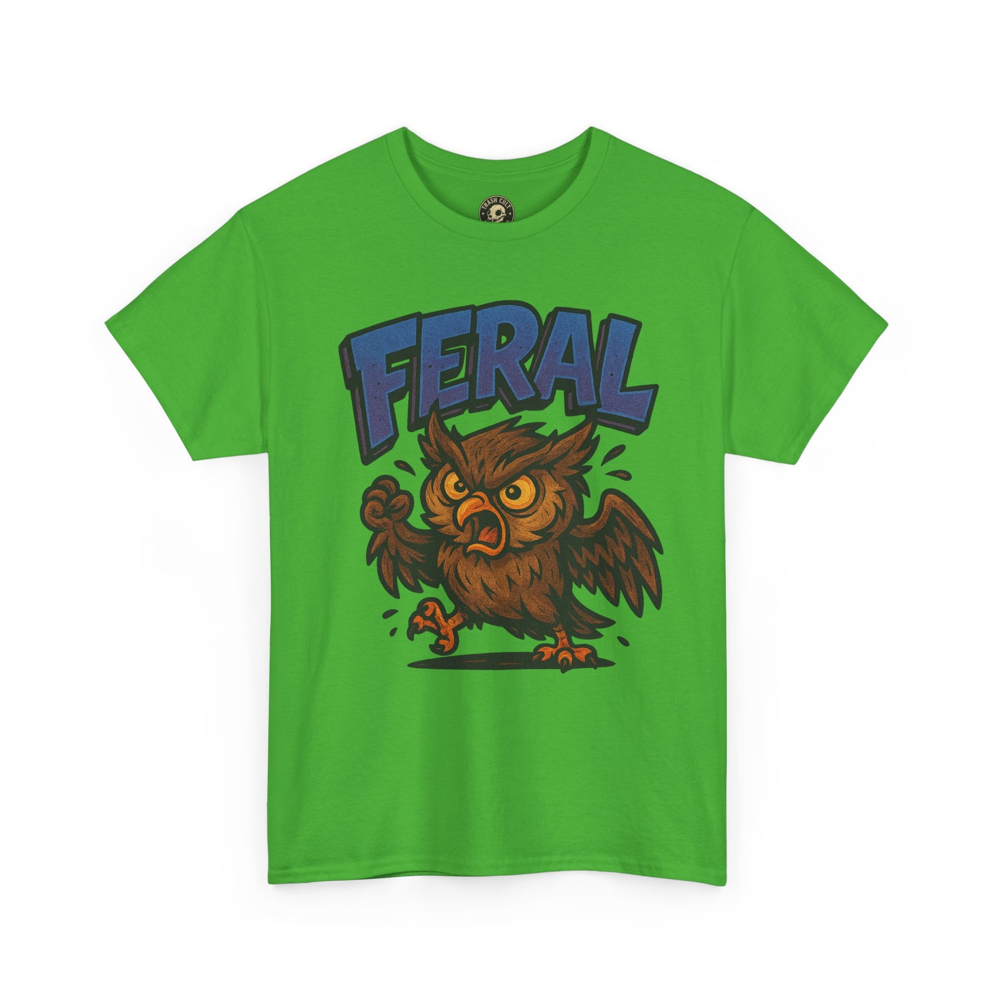 Feral Owl T-Shirt – Bold Animal Graphic Tee | Unisex Cotton Shirt for Bird Nerds & Chaos Lovers
