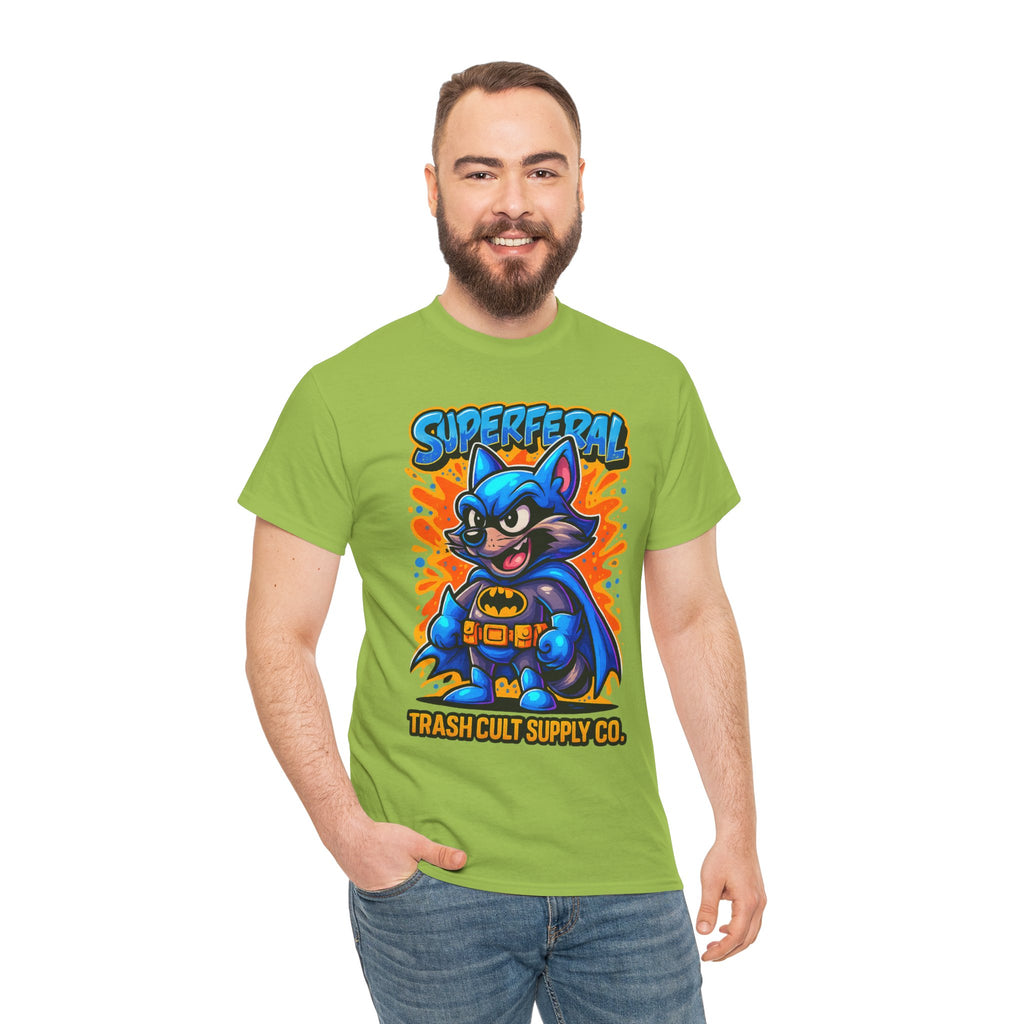 SuperFeral Raccoon Graffiti Shirt – Bold New School Superhero Streetwear | Trash Cult Supply Co