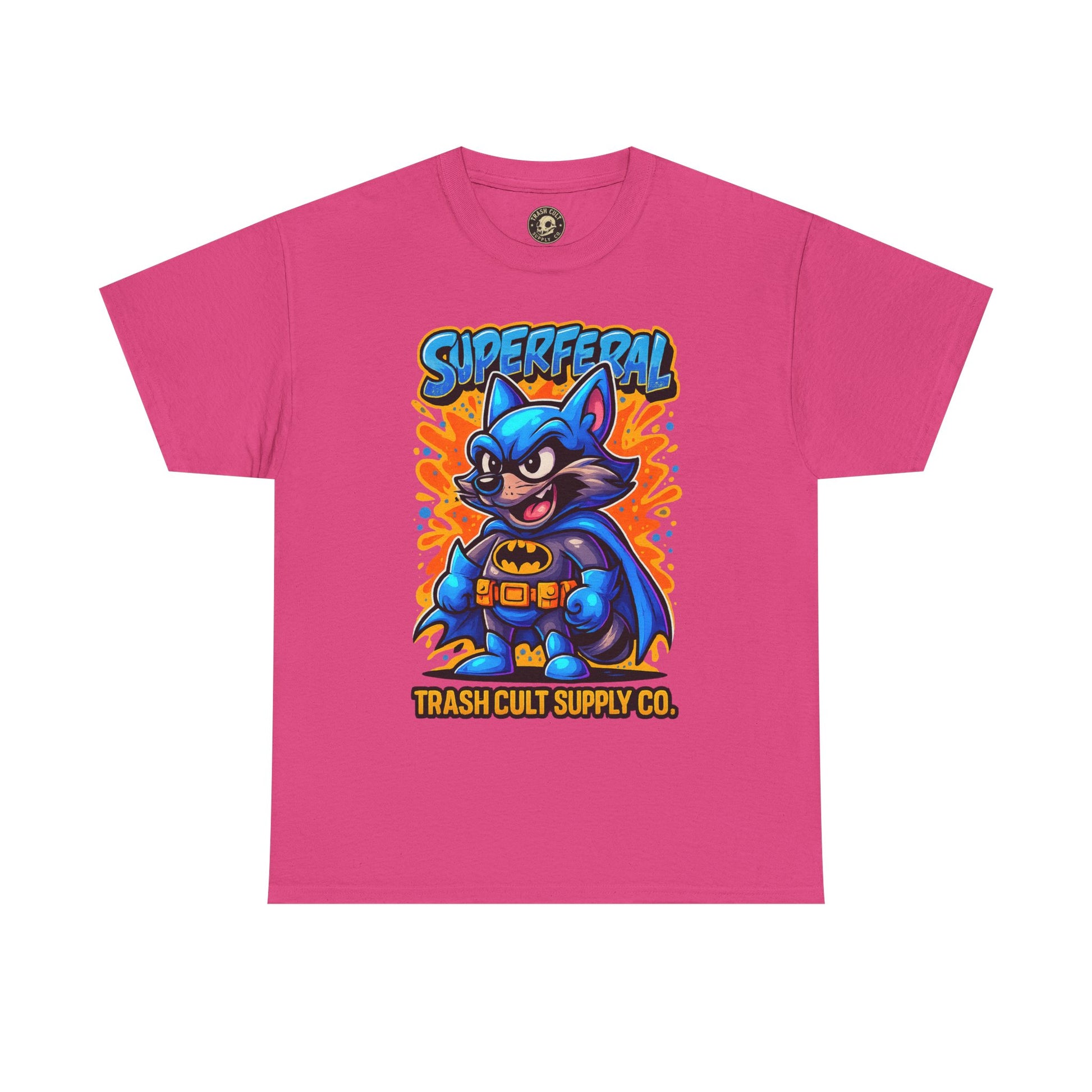SuperFeral Raccoon Graffiti Shirt – Bold New School Superhero Streetwear | Trash Cult Supply Co