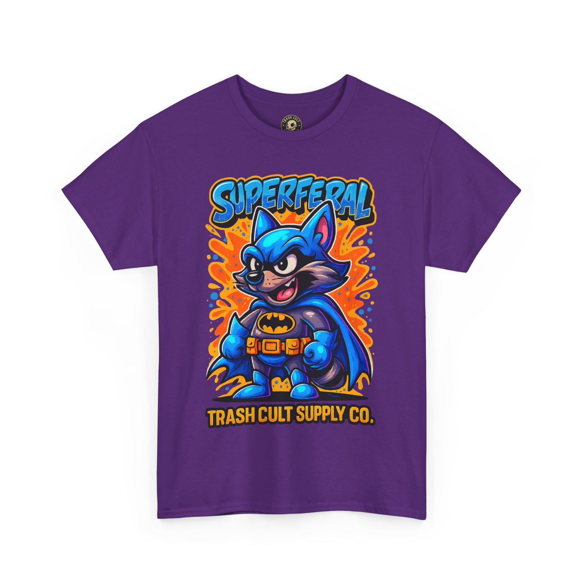SuperFeral Raccoon Graffiti Shirt – Bold New School Superhero Streetwear | Trash Cult Supply Co