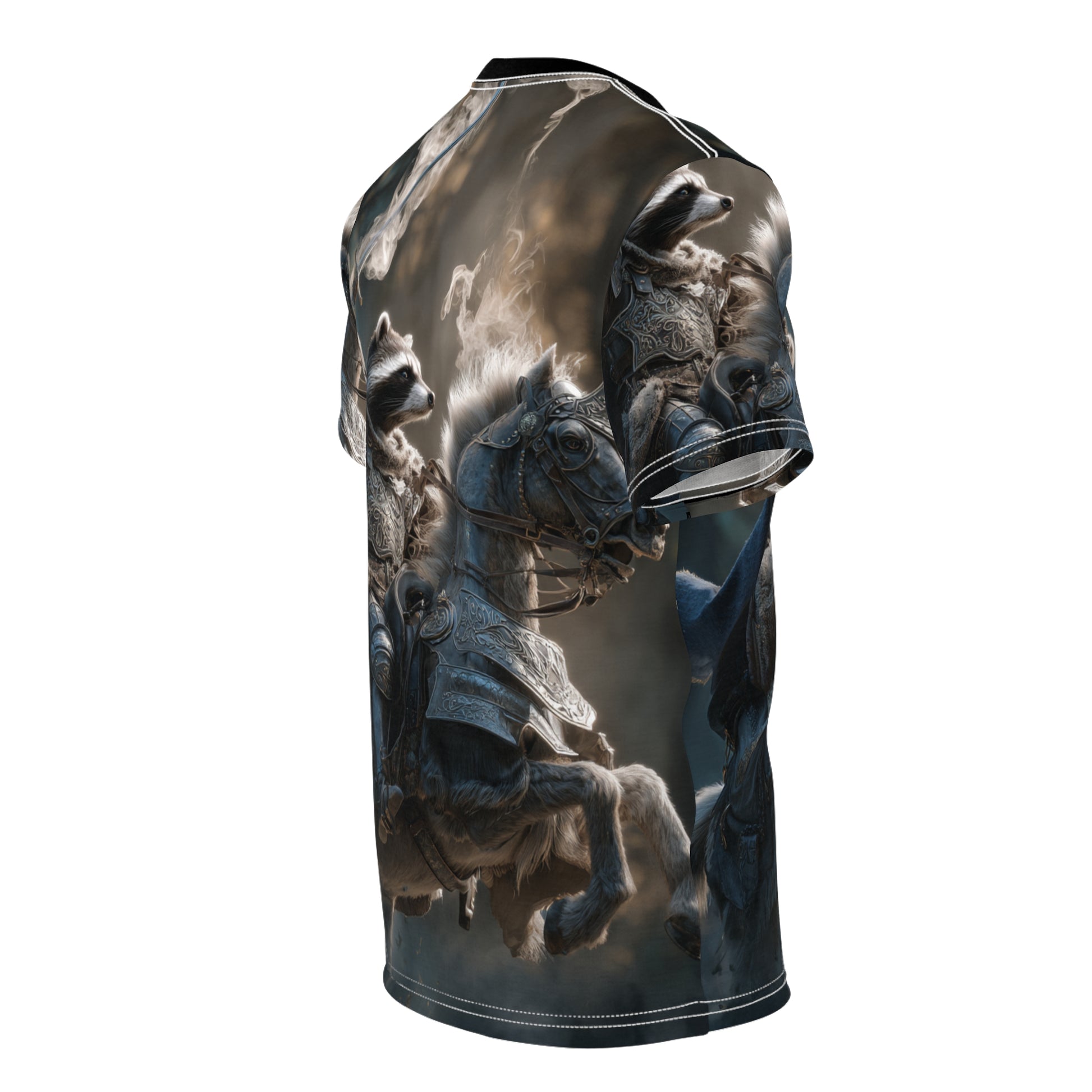 Fantasy Warrior Tee, Unisex Graphic T-Shirt, Animal Knight Apparel, Unique Costume Shirt, Gift for Gamers, Medieval Style Top