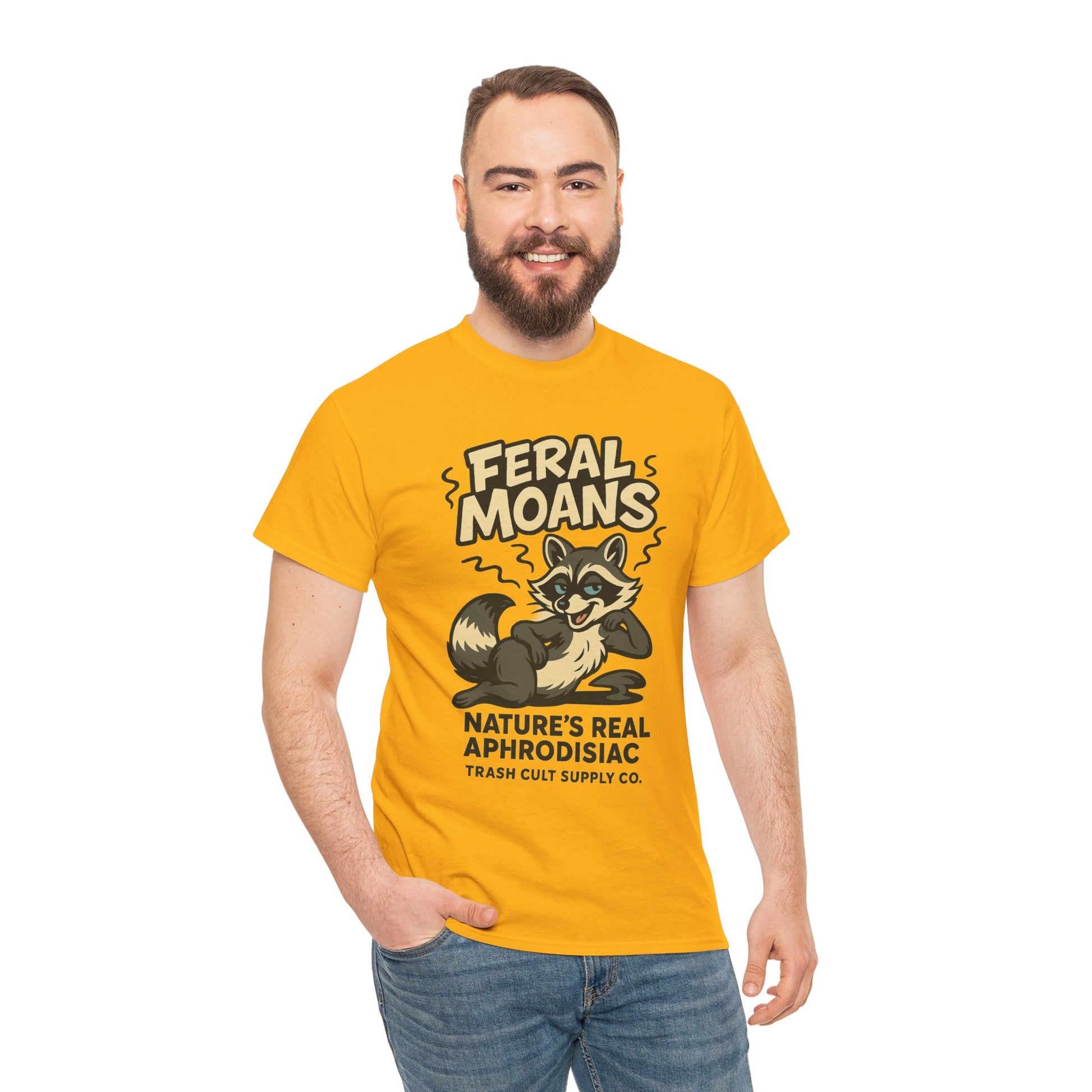 Feral Moans Unisex Heavy Cotton Tee, Funny Graphic Tee, Animal Lover Shirt, Casual Wear, Gift for Nature Enthusiasts