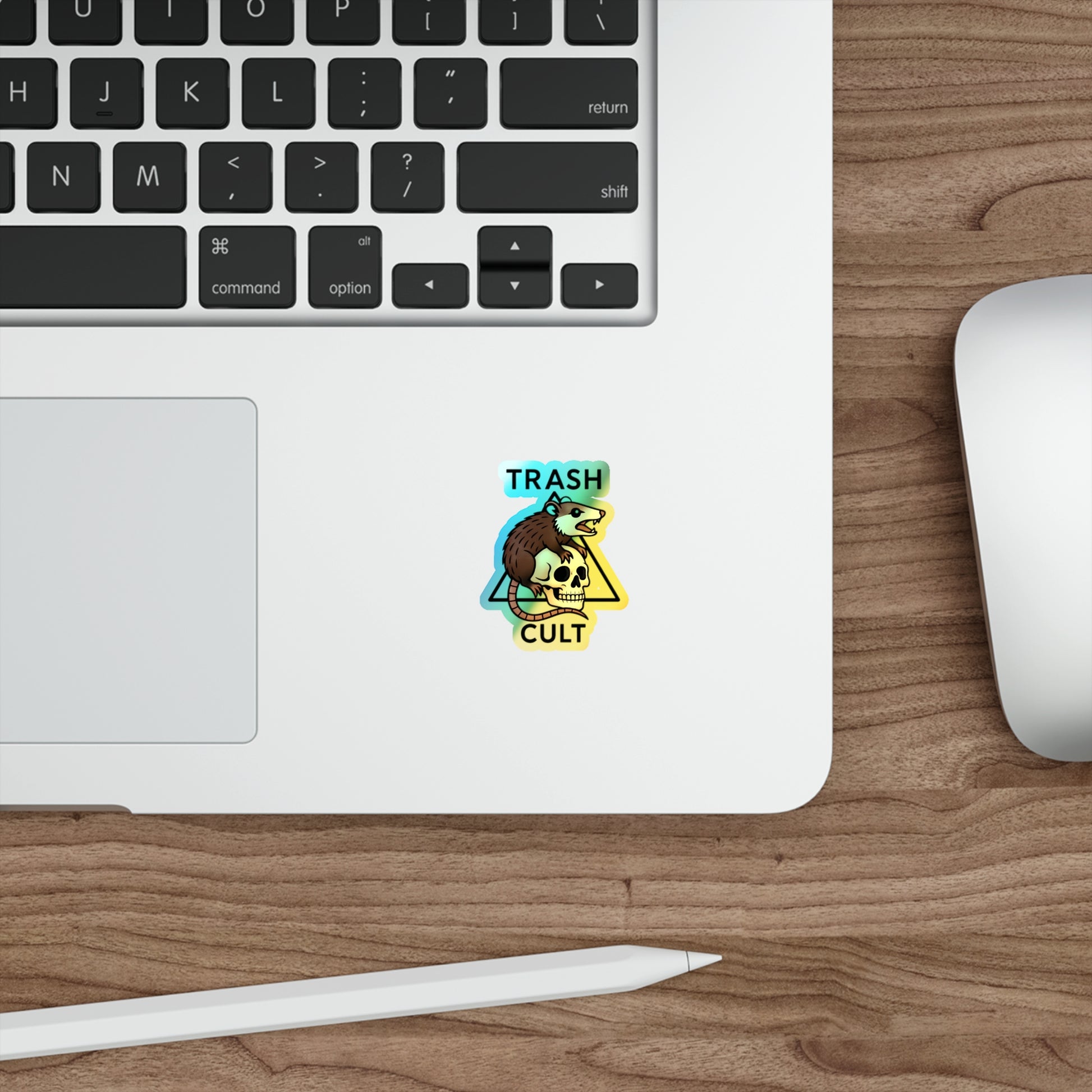 Holographic Trash Cult Stickers - Unique Decals for Skateboards, Laptops, Water Bottles, Fun and Quirky Gifts