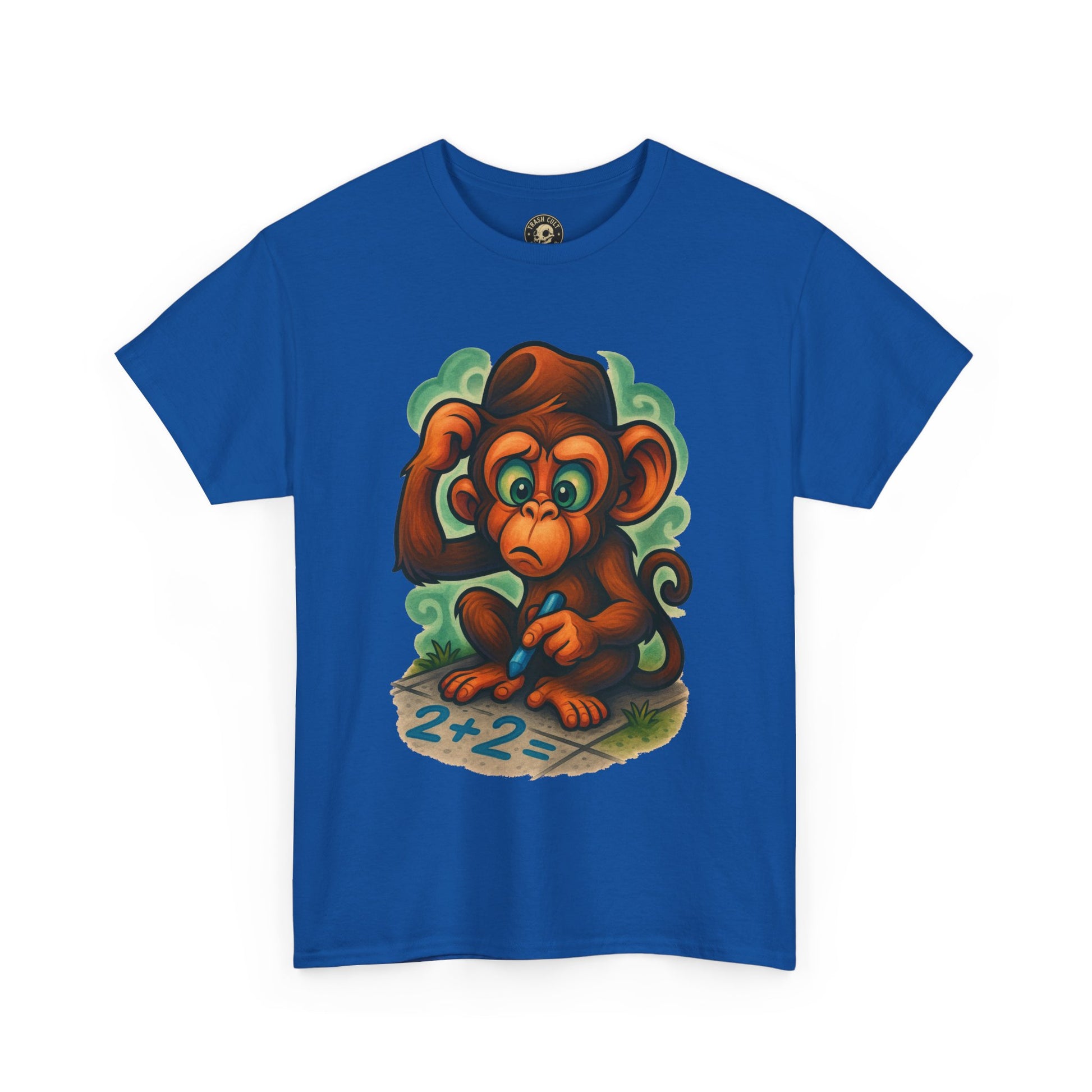 Confused Monkey Math Shirt – Funny Thoughtful Graphic Tee | Unisex Gildan 5000